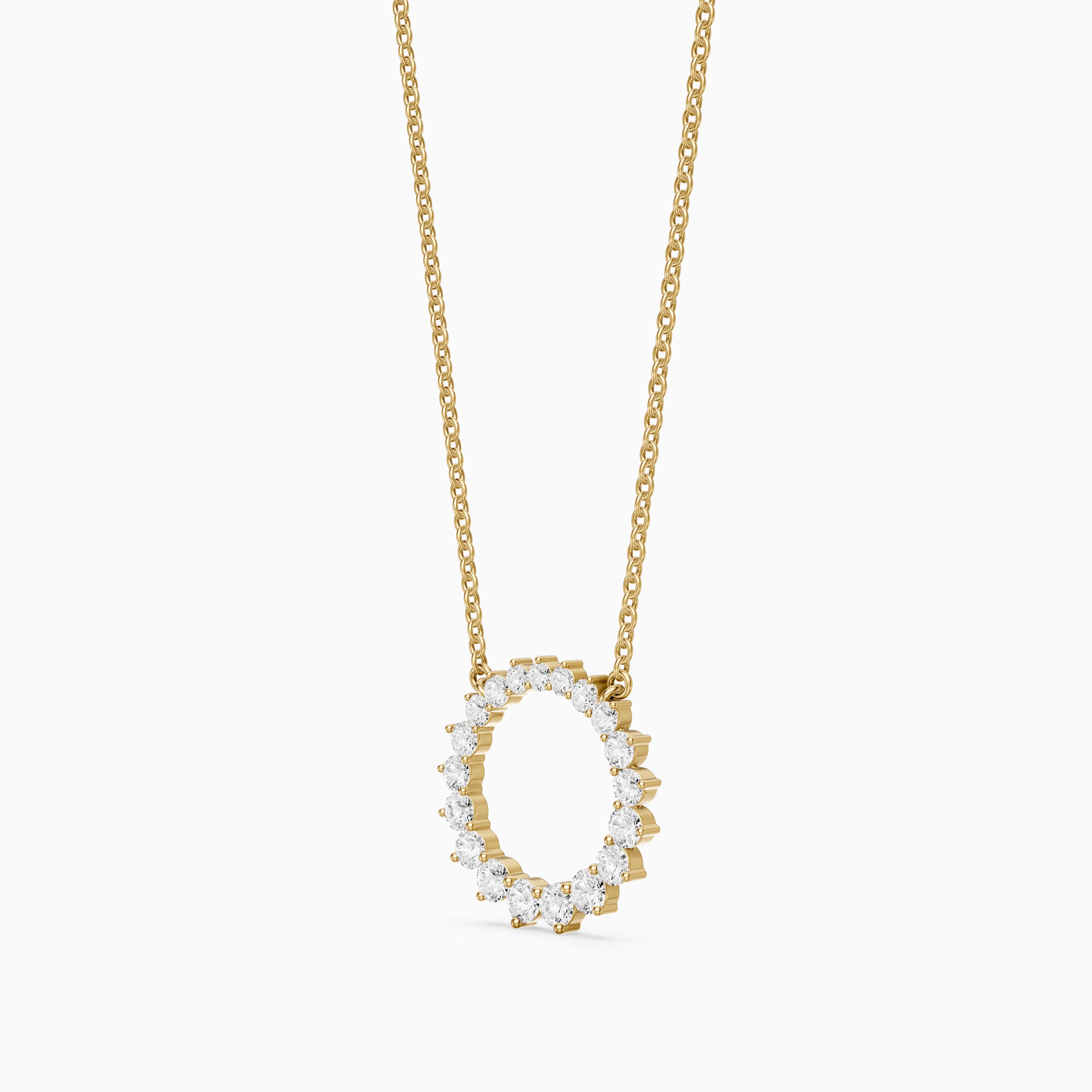 Dolcie Graduated Round Lab Grown Diamond Circle Pendant
