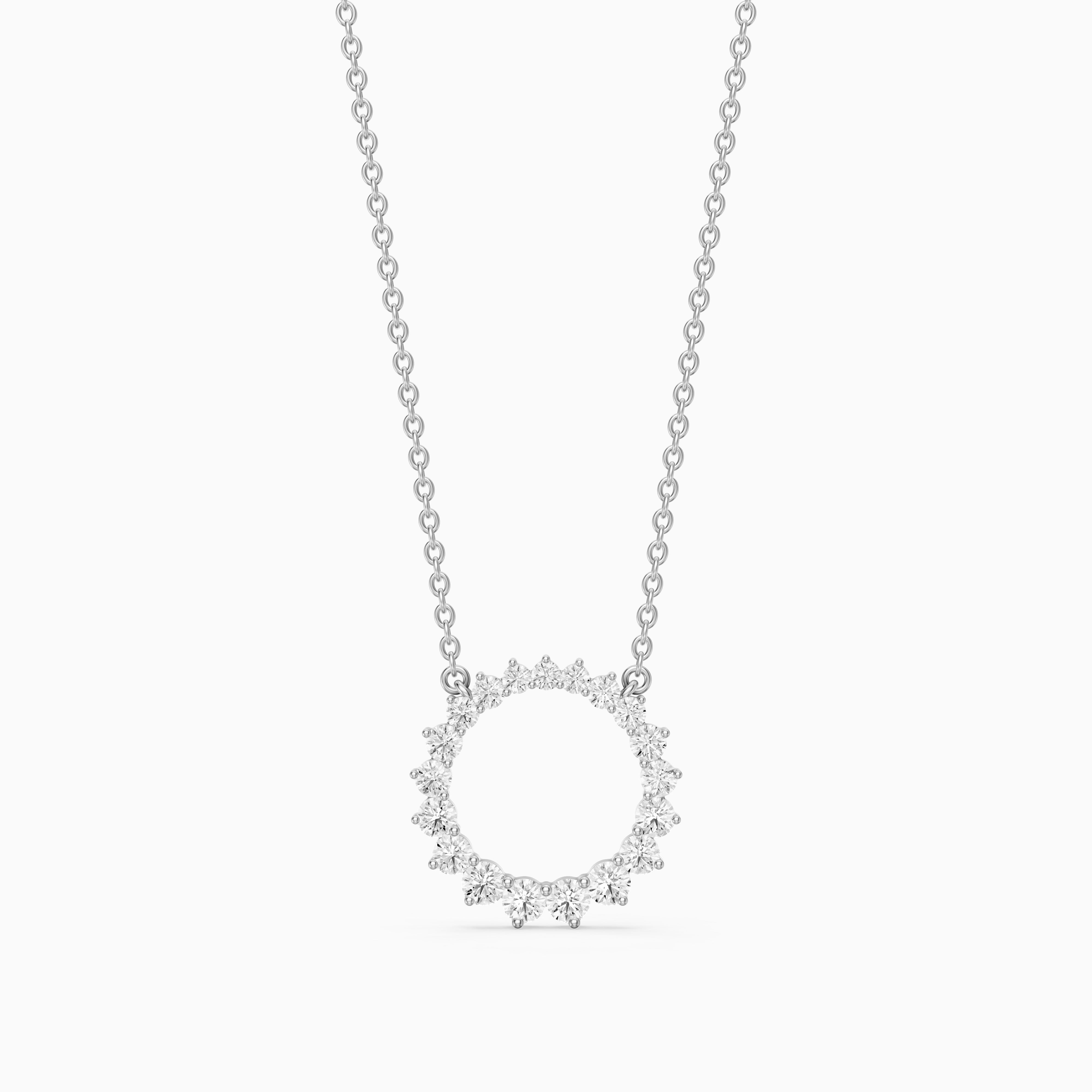 Dolcie Graduated Round Lab Grown Diamond Circle Pendant