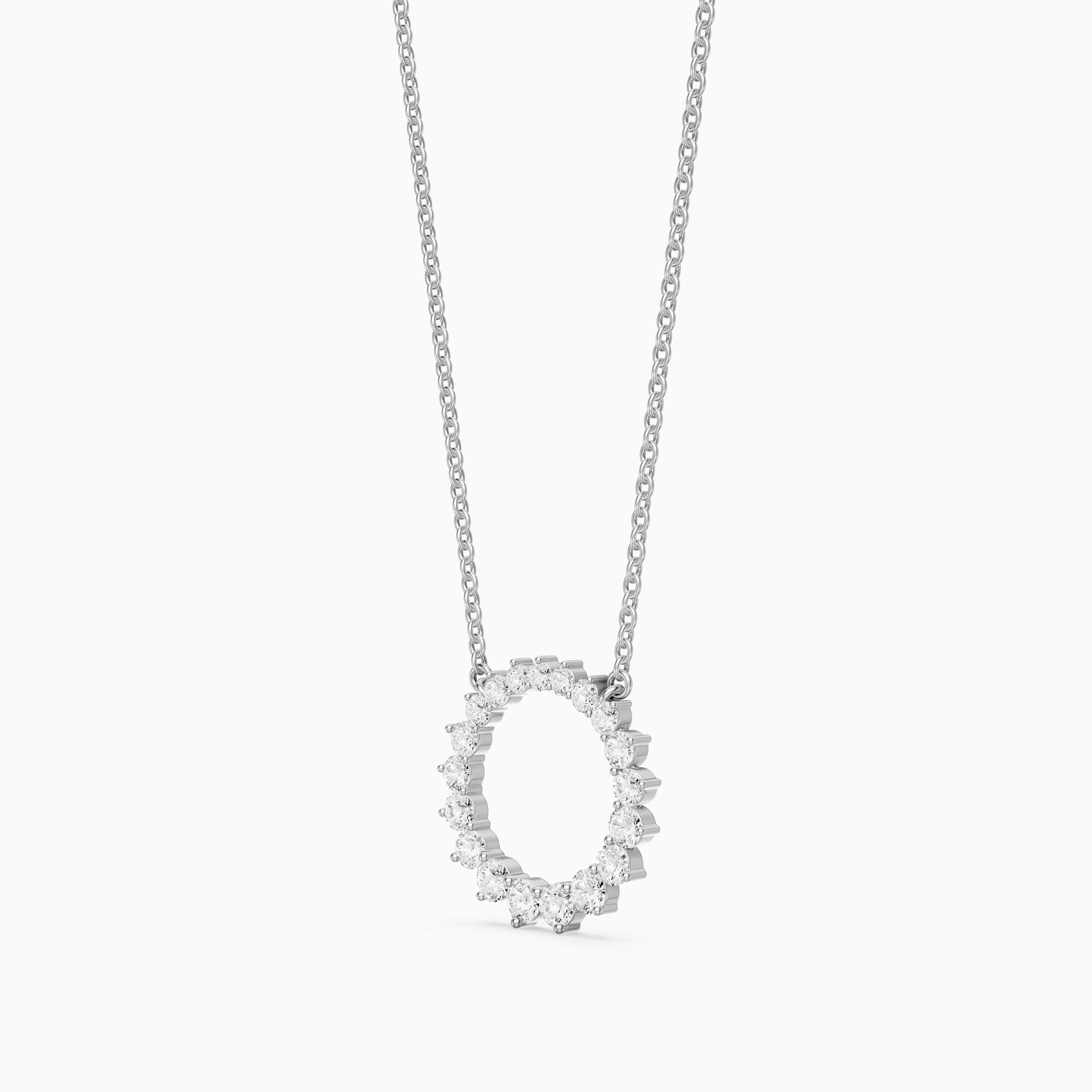 Dolcie Graduated Round Lab Grown Diamond Circle Pendant