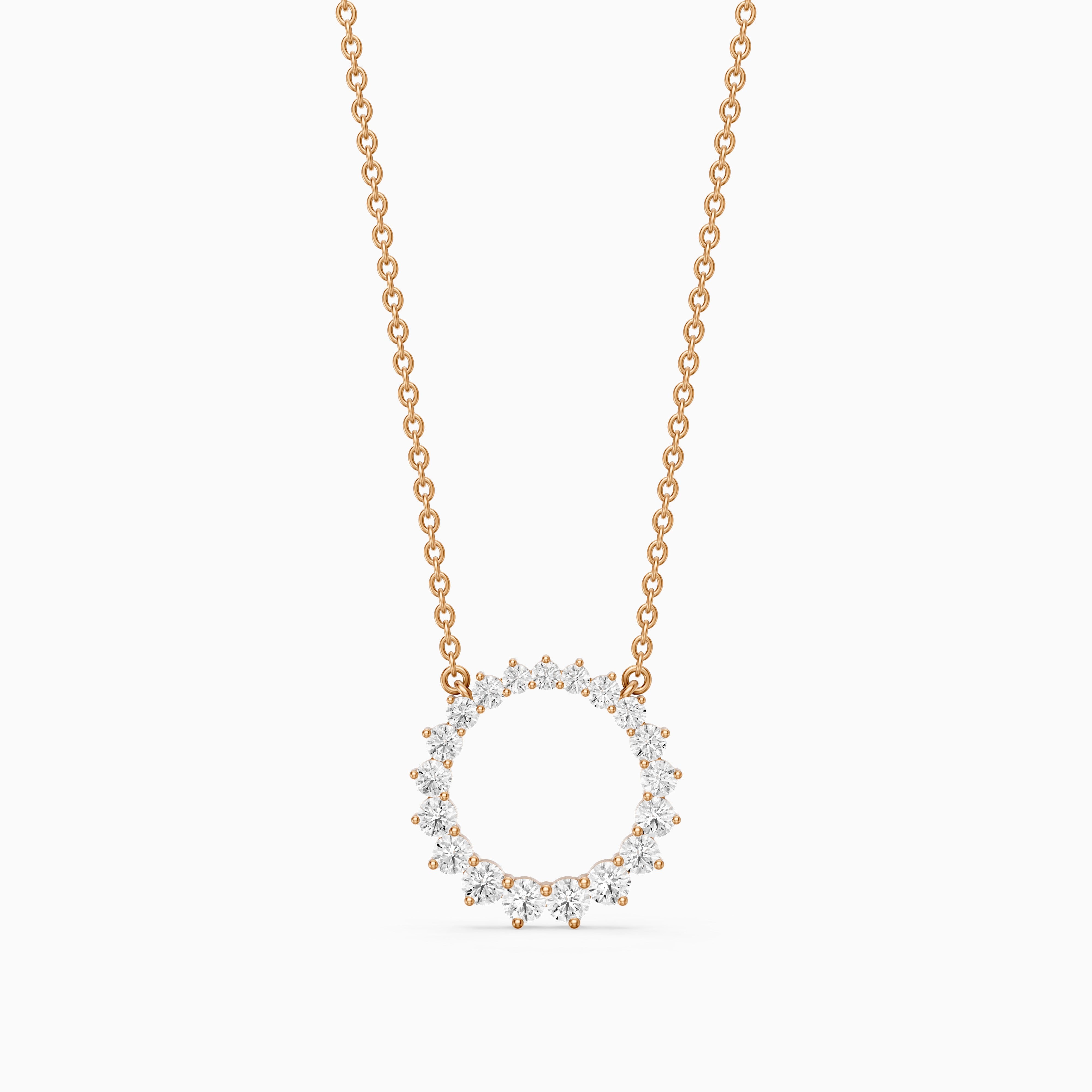 Dolcie Graduated Round Lab Grown Diamond Circle Pendant