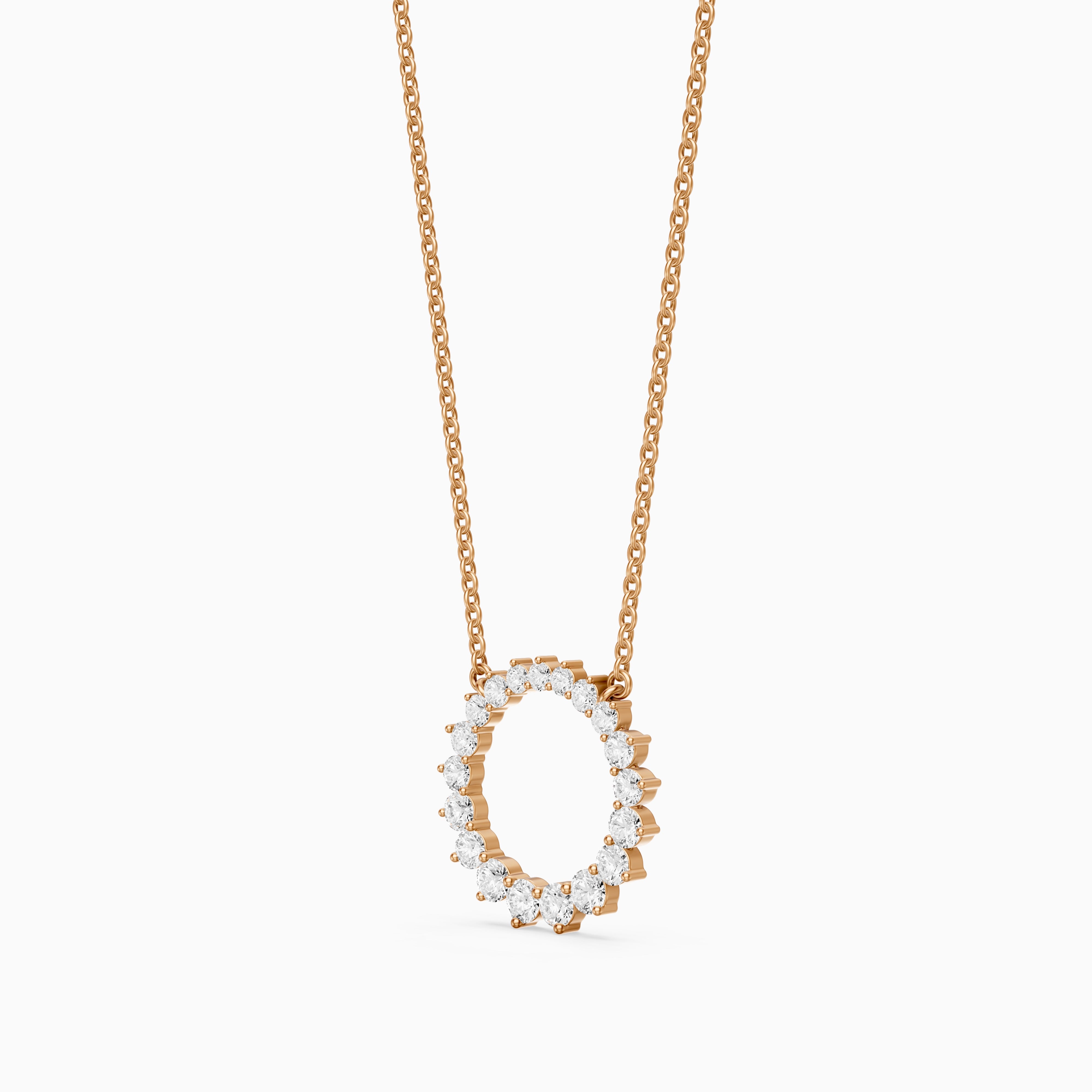 Dolcie Graduated Round Lab Grown Diamond Circle Pendant