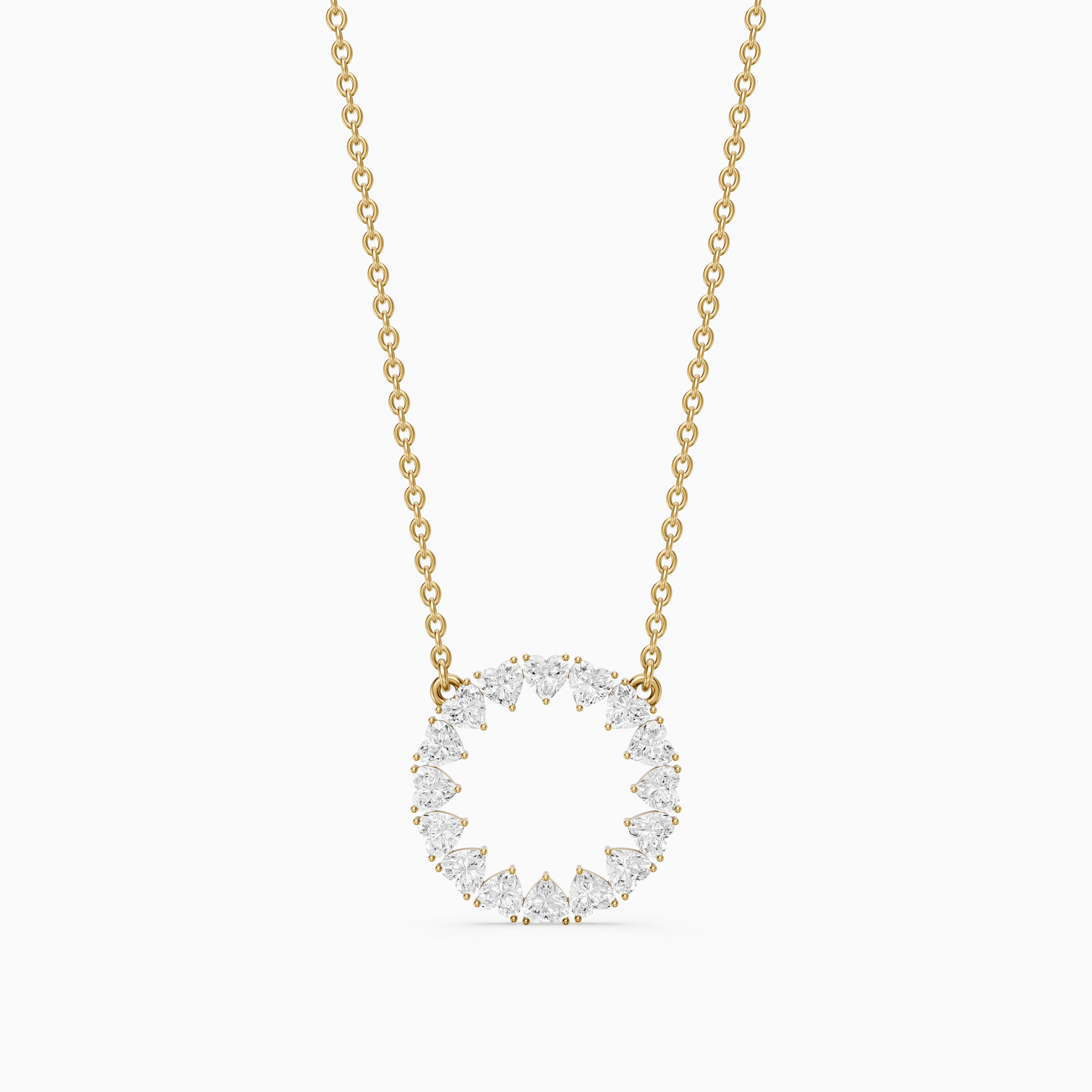Iqra Heart Shape Lab Grown Diamond Circle Pendant