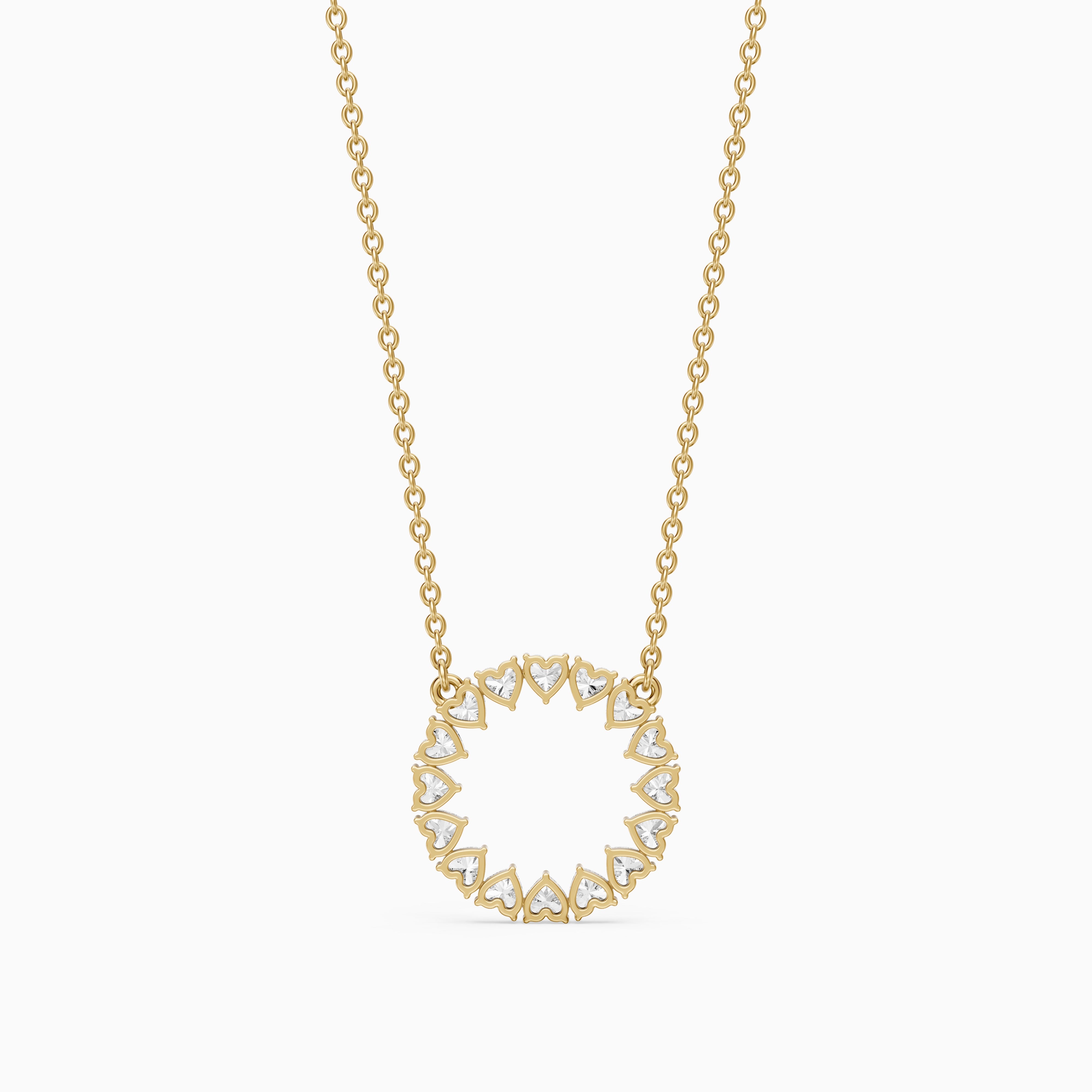 Iqra Heart Shape Lab Grown Diamond Circle Pendant