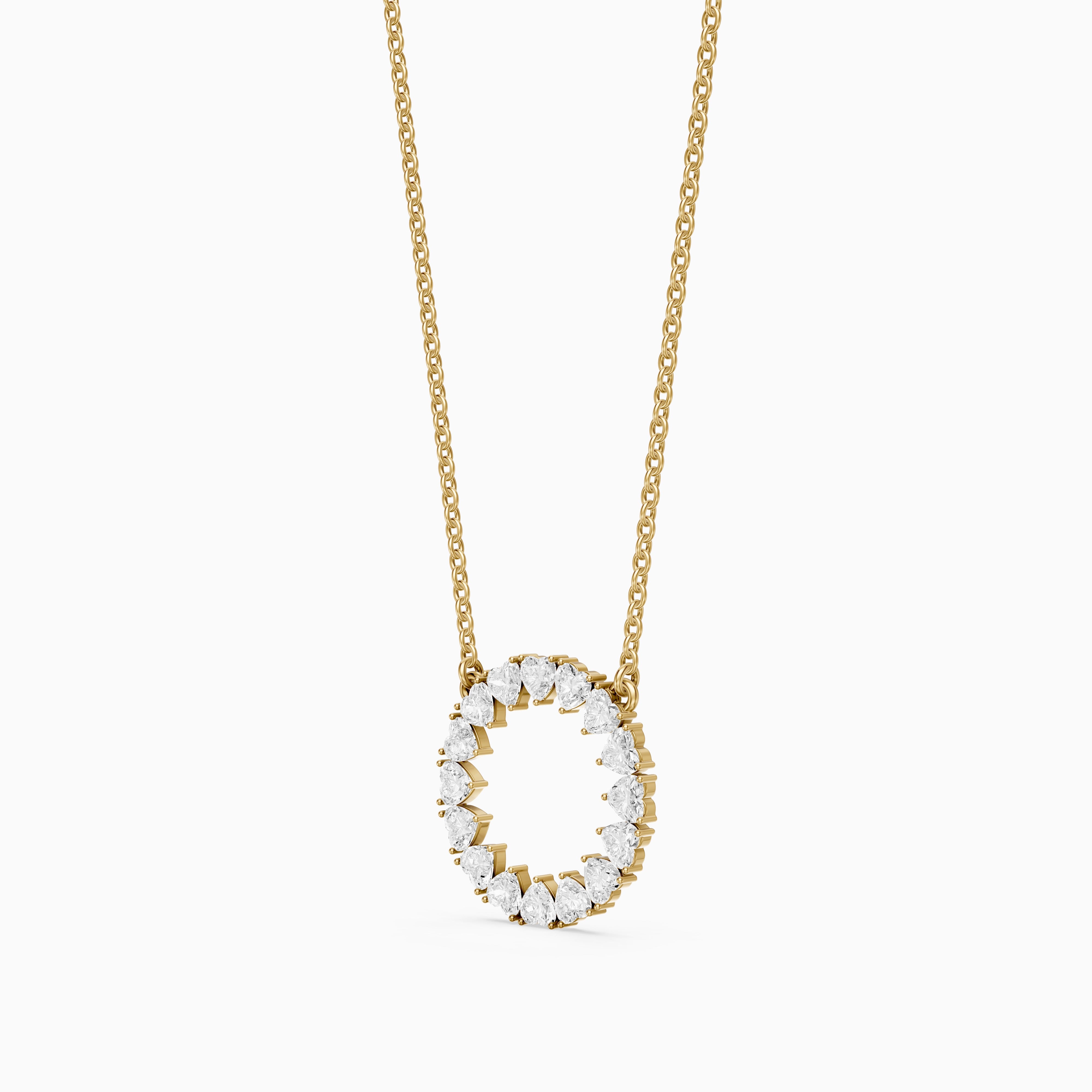 Iqra Heart Shape Lab Grown Diamond Circle Pendant