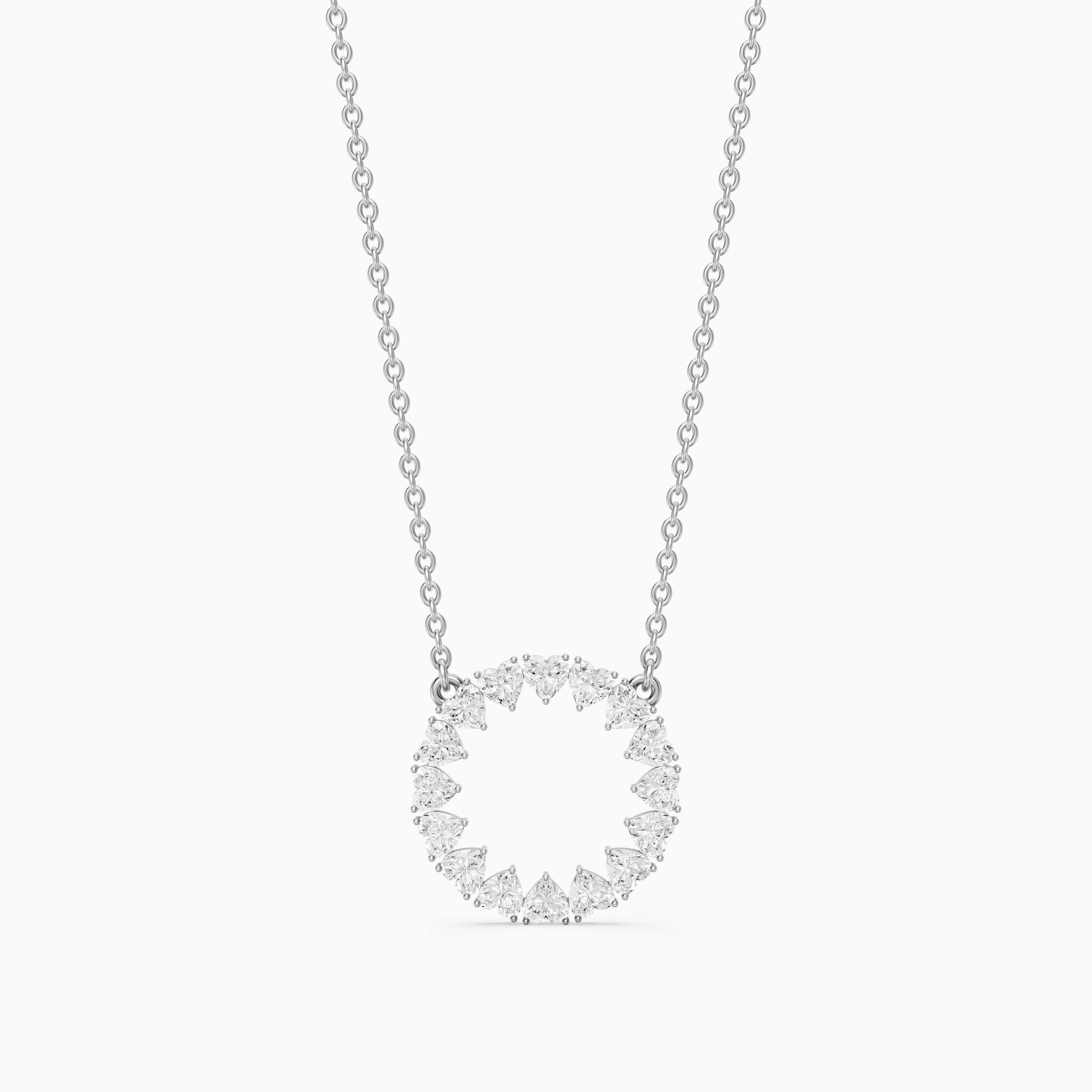 Iqra Heart Shape Lab Grown Diamond Circle Pendant