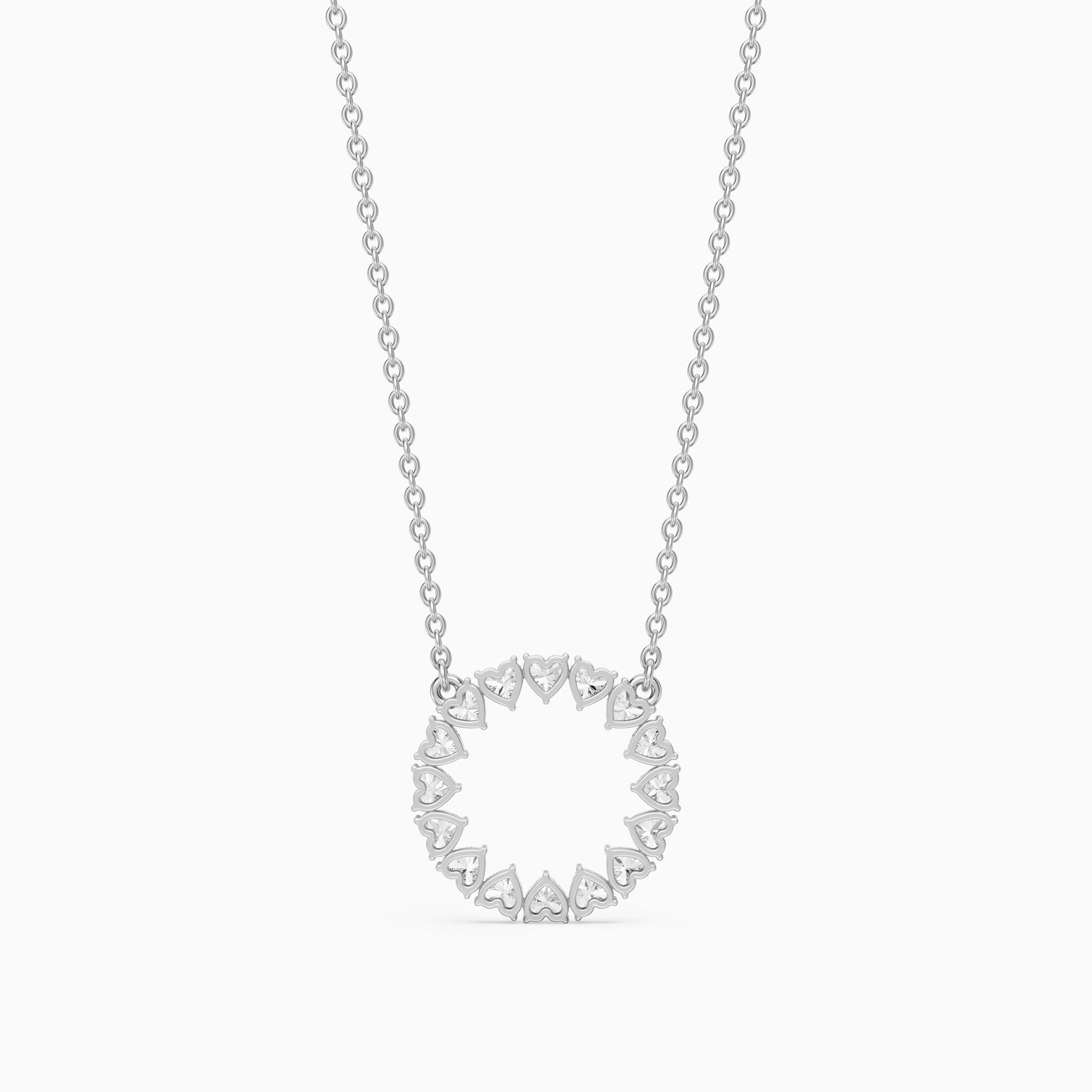 Iqra Heart Shape Lab Grown Diamond Circle Pendant