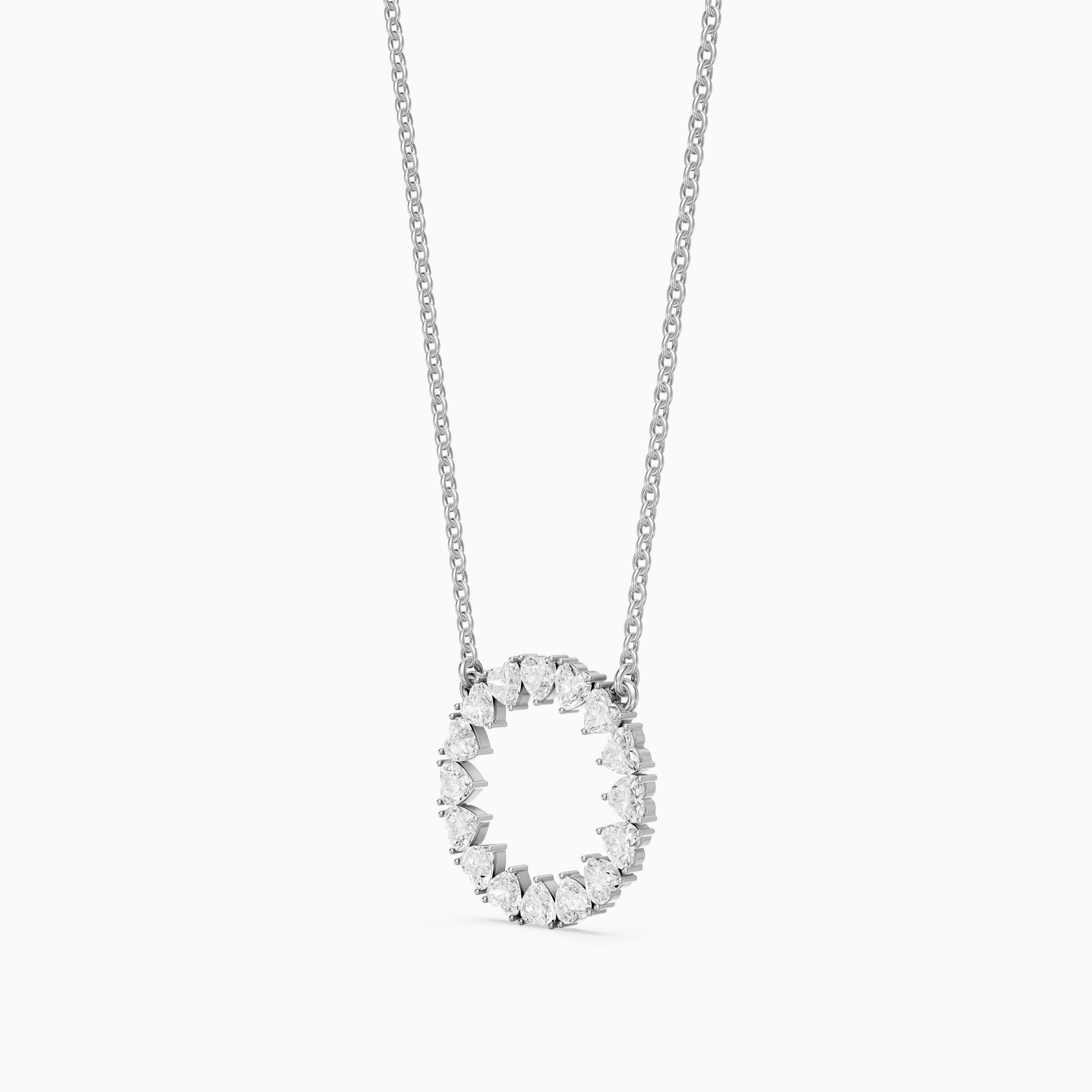 Iqra Heart Shape Lab Grown Diamond Circle Pendant