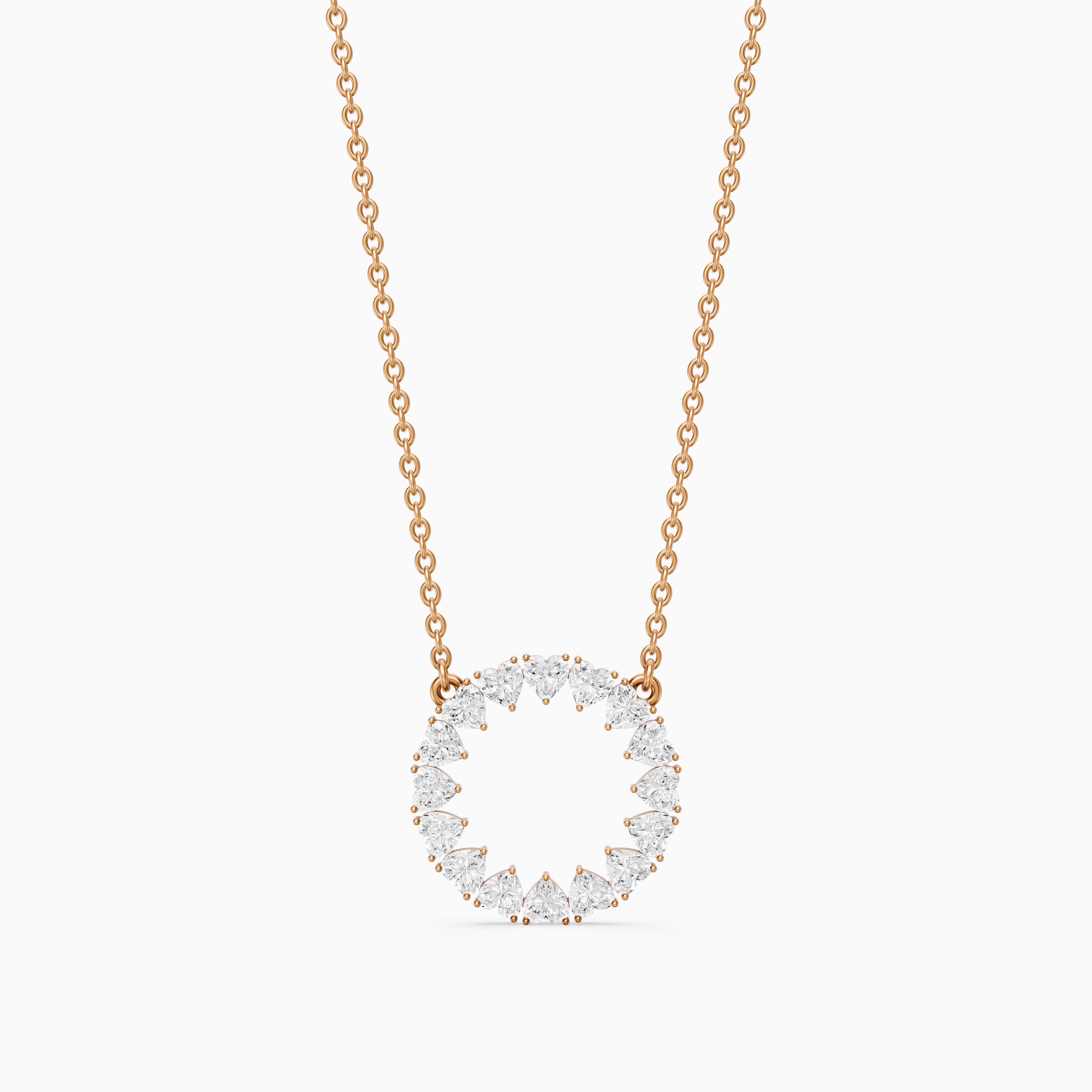 Iqra Heart Shape Lab Grown Diamond Circle Pendant