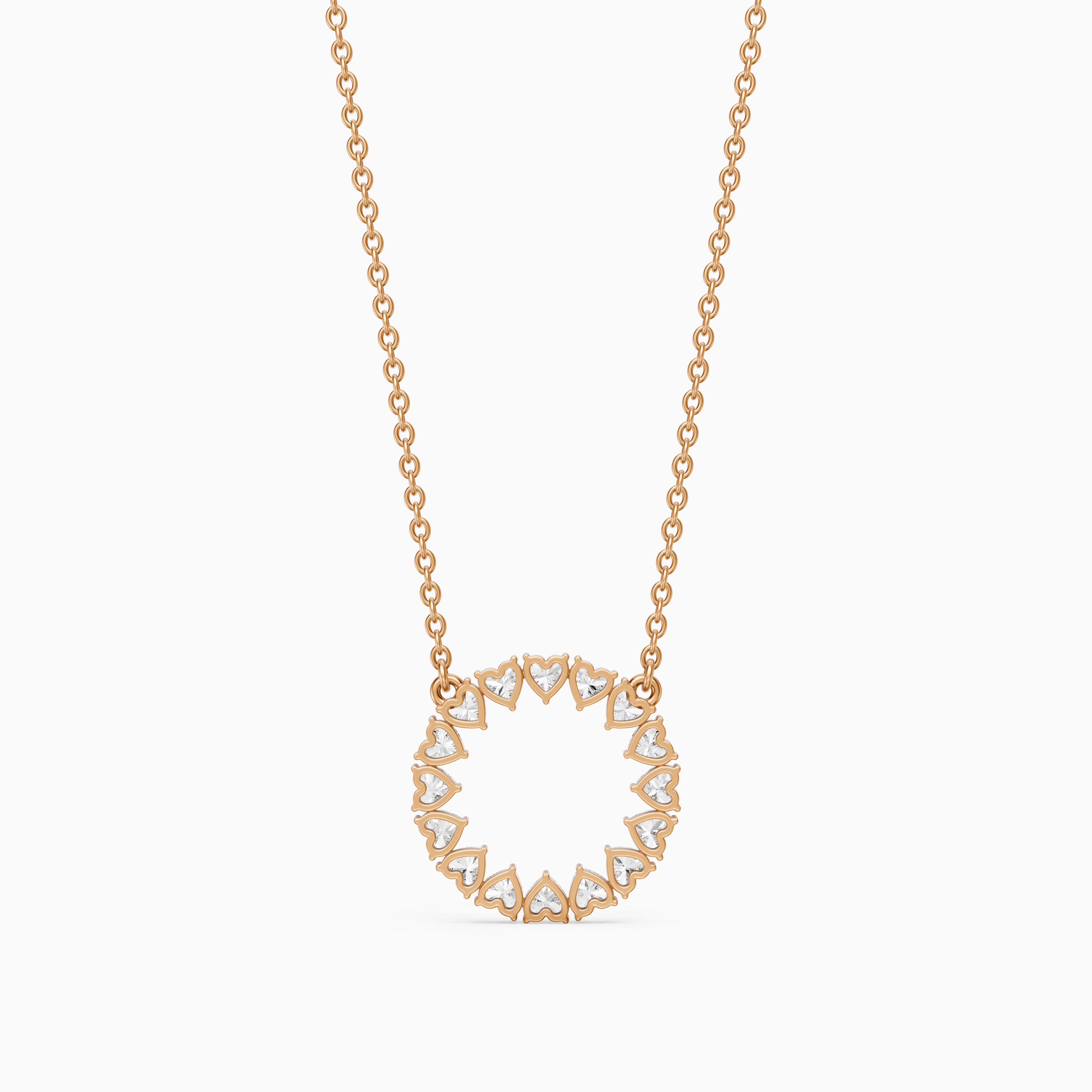 Iqra Heart Shape Lab Grown Diamond Circle Pendant