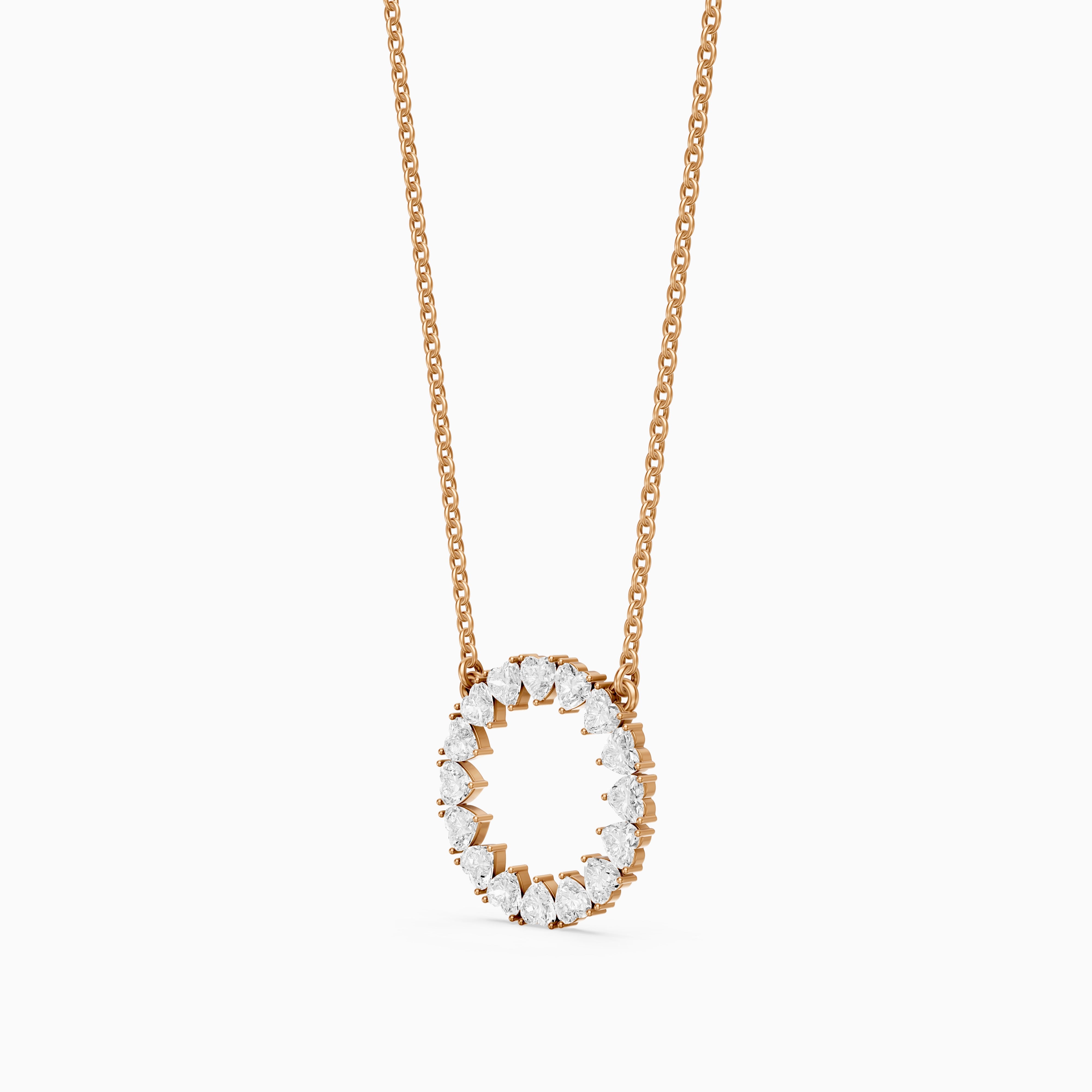 Iqra Heart Shape Lab Grown Diamond Circle Pendant