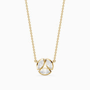 Georgia Bezel Set Marquise Lab Grown Diamond Cluster Necklace