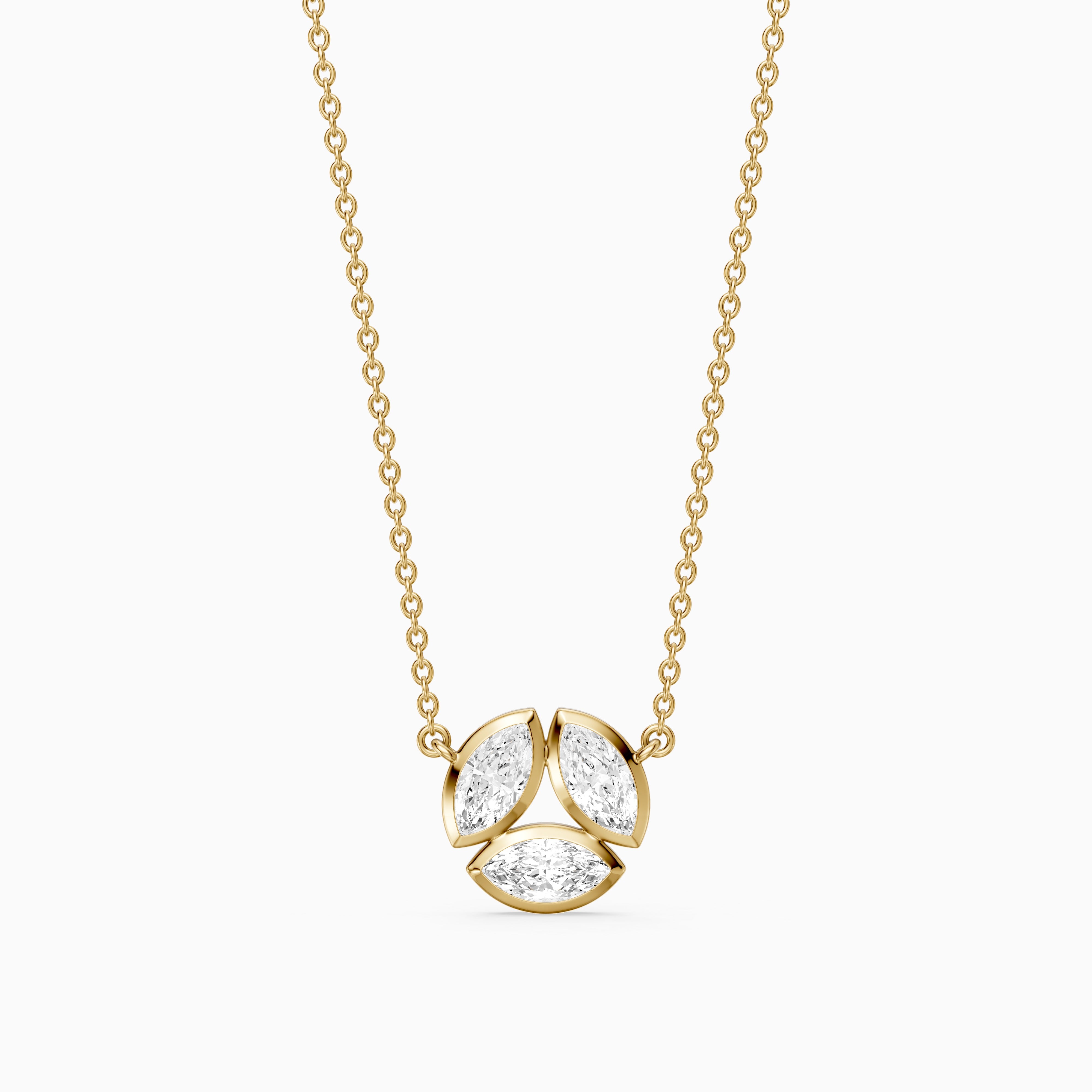 Georgia Bezel Set Marquise Lab Grown Diamond Cluster Necklace
