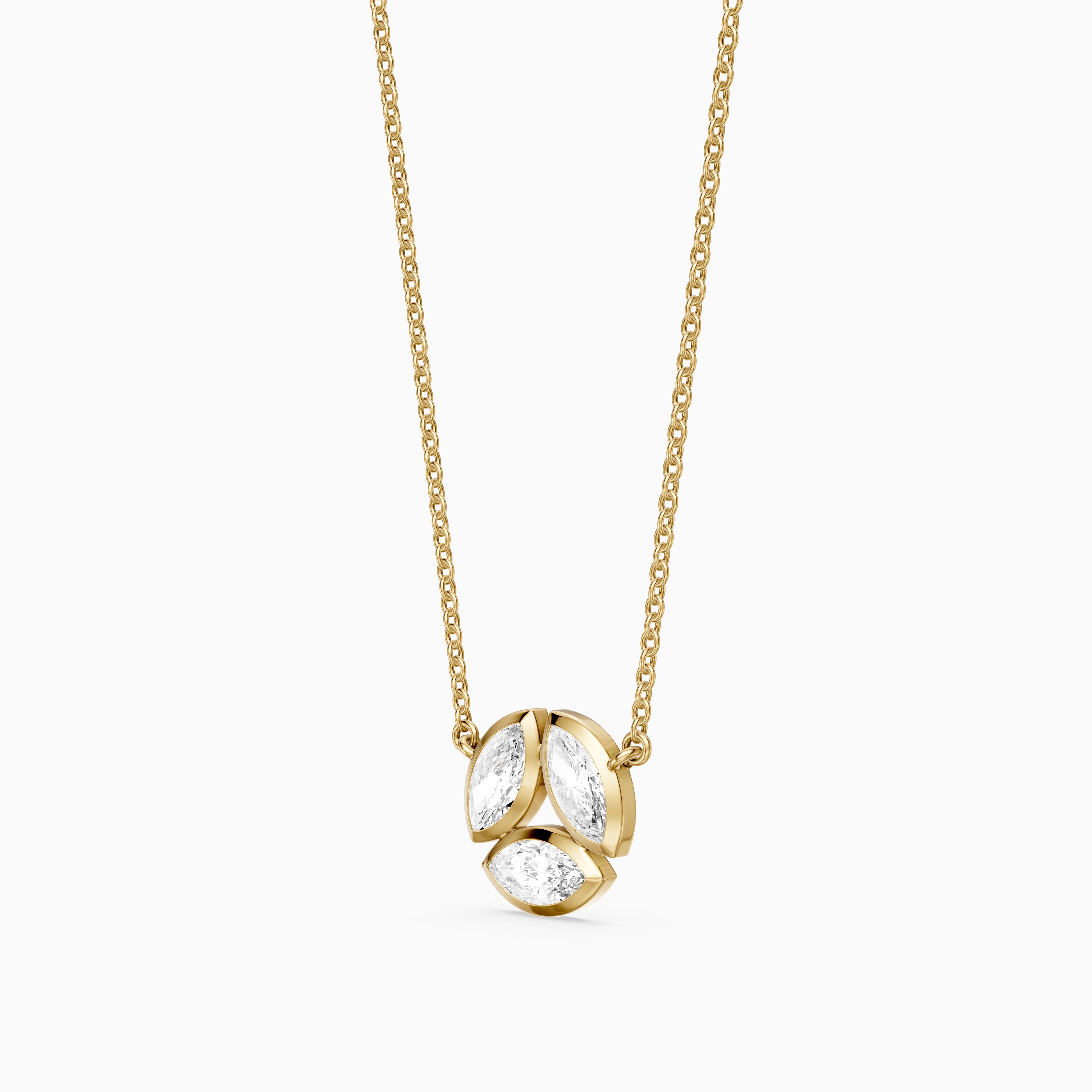Georgia Bezel Set Marquise Lab Grown Diamond Cluster Necklace