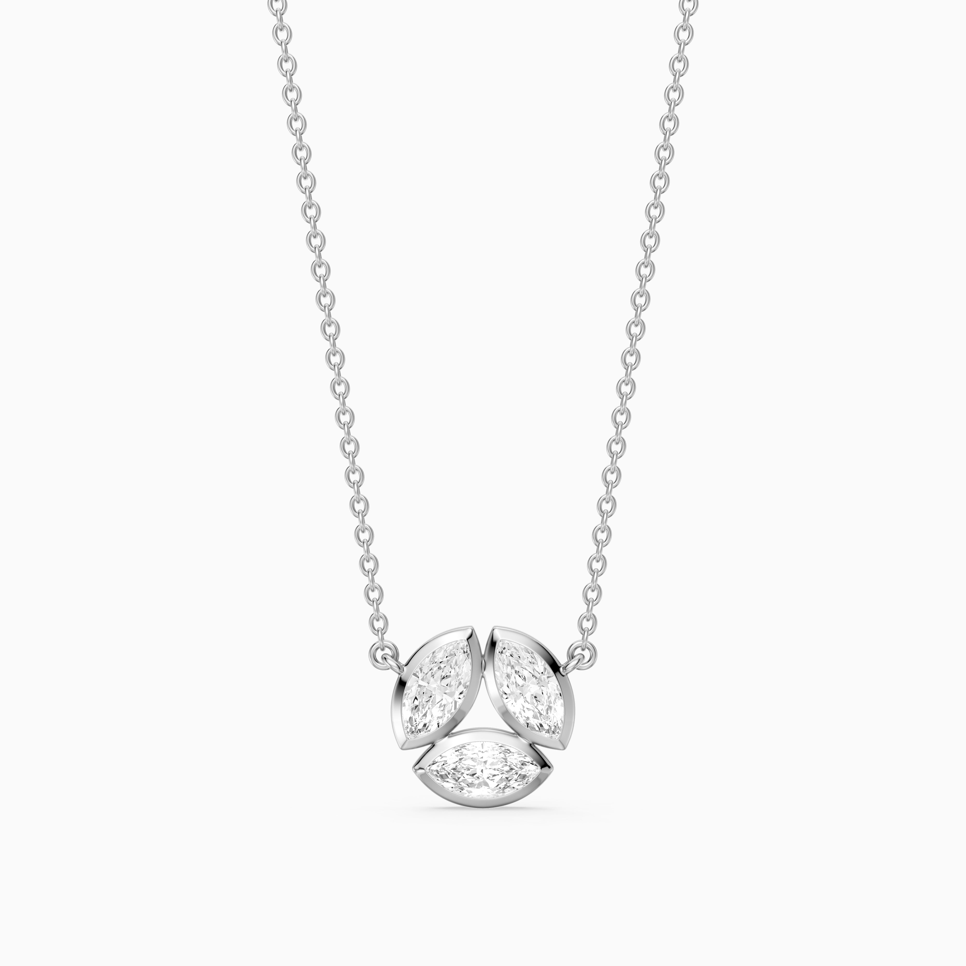 Georgia Bezel Set Marquise Lab Grown Diamond Cluster Necklace
