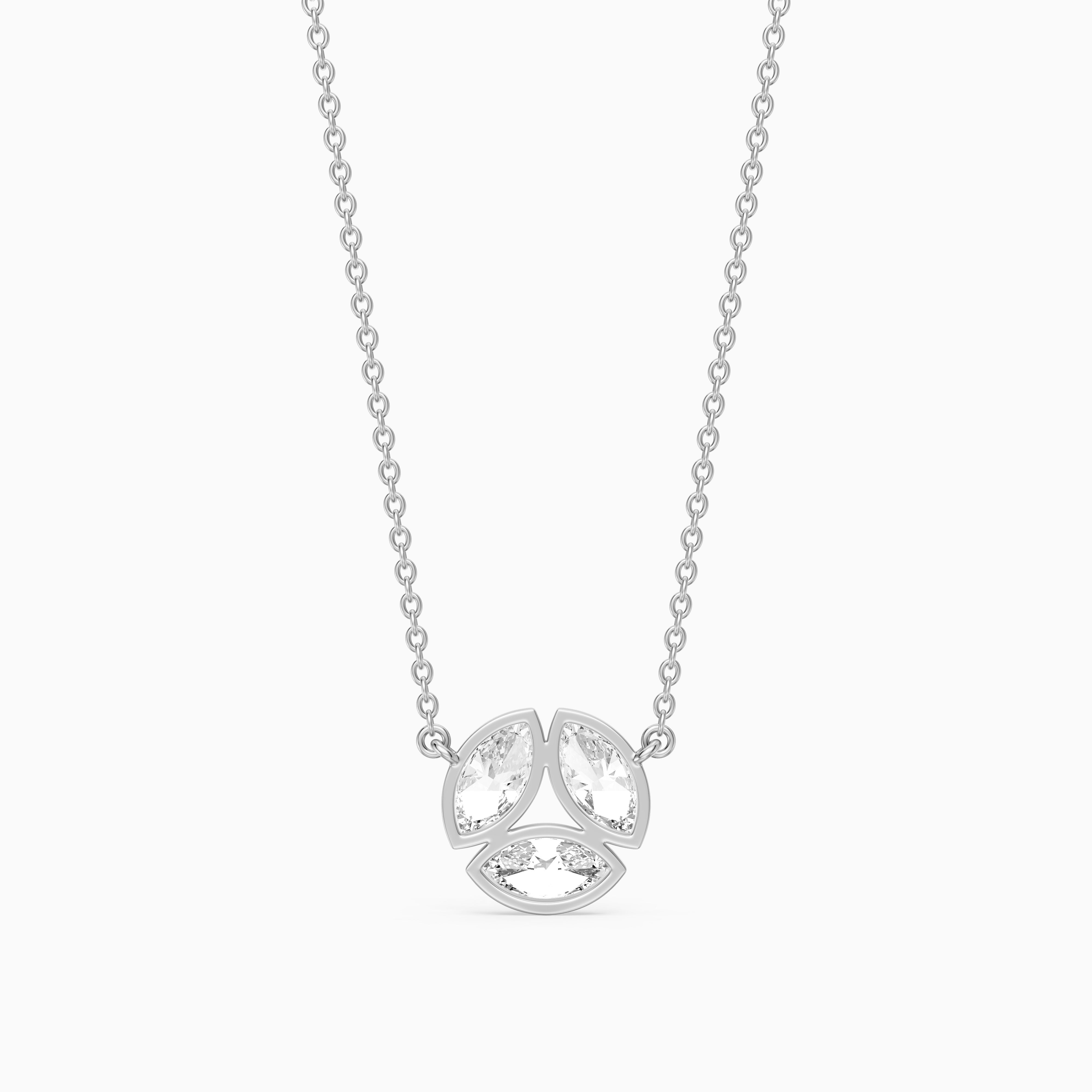 Georgia Bezel Set Marquise Lab Grown Diamond Cluster Necklace
