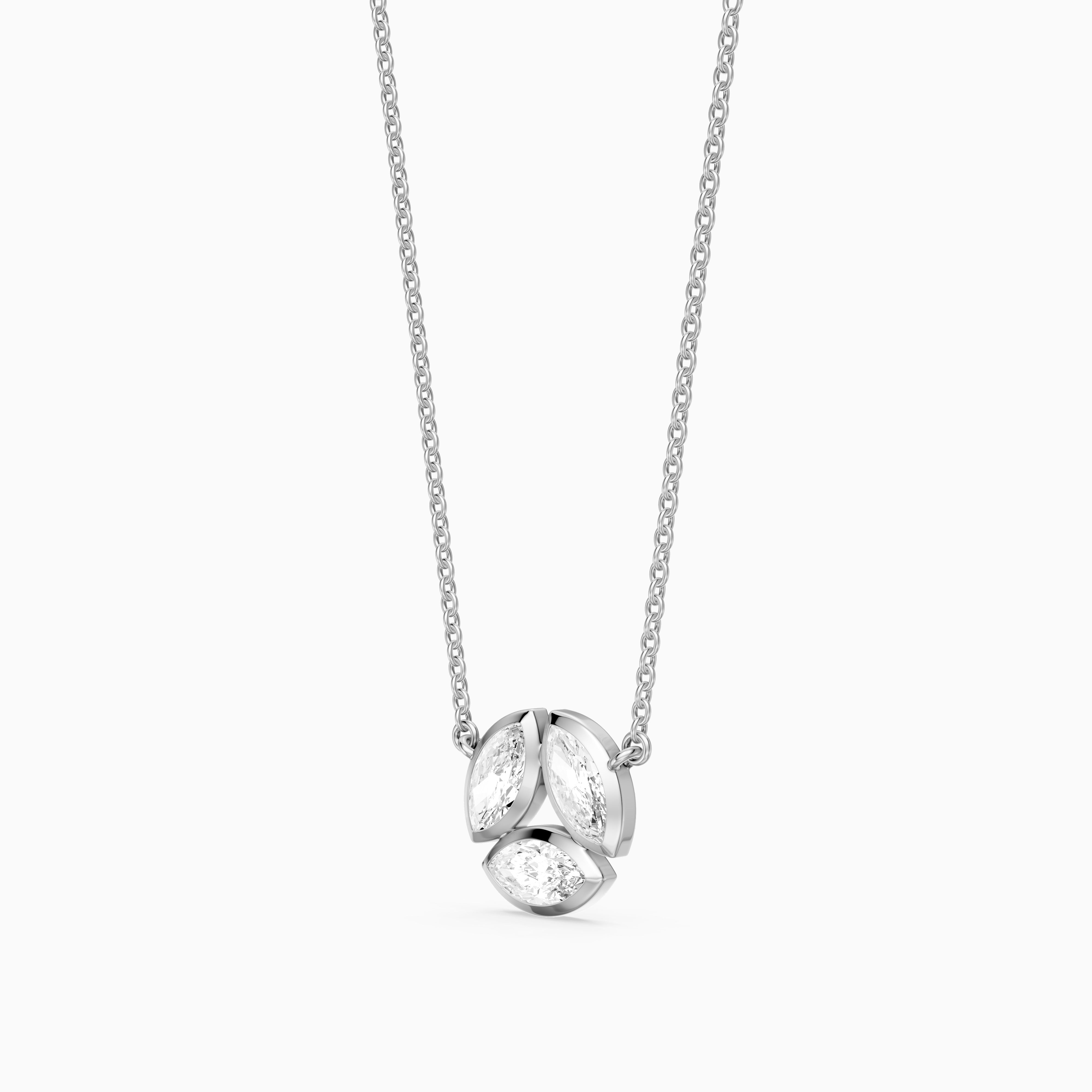 Georgia Bezel Set Marquise Lab Grown Diamond Cluster Necklace