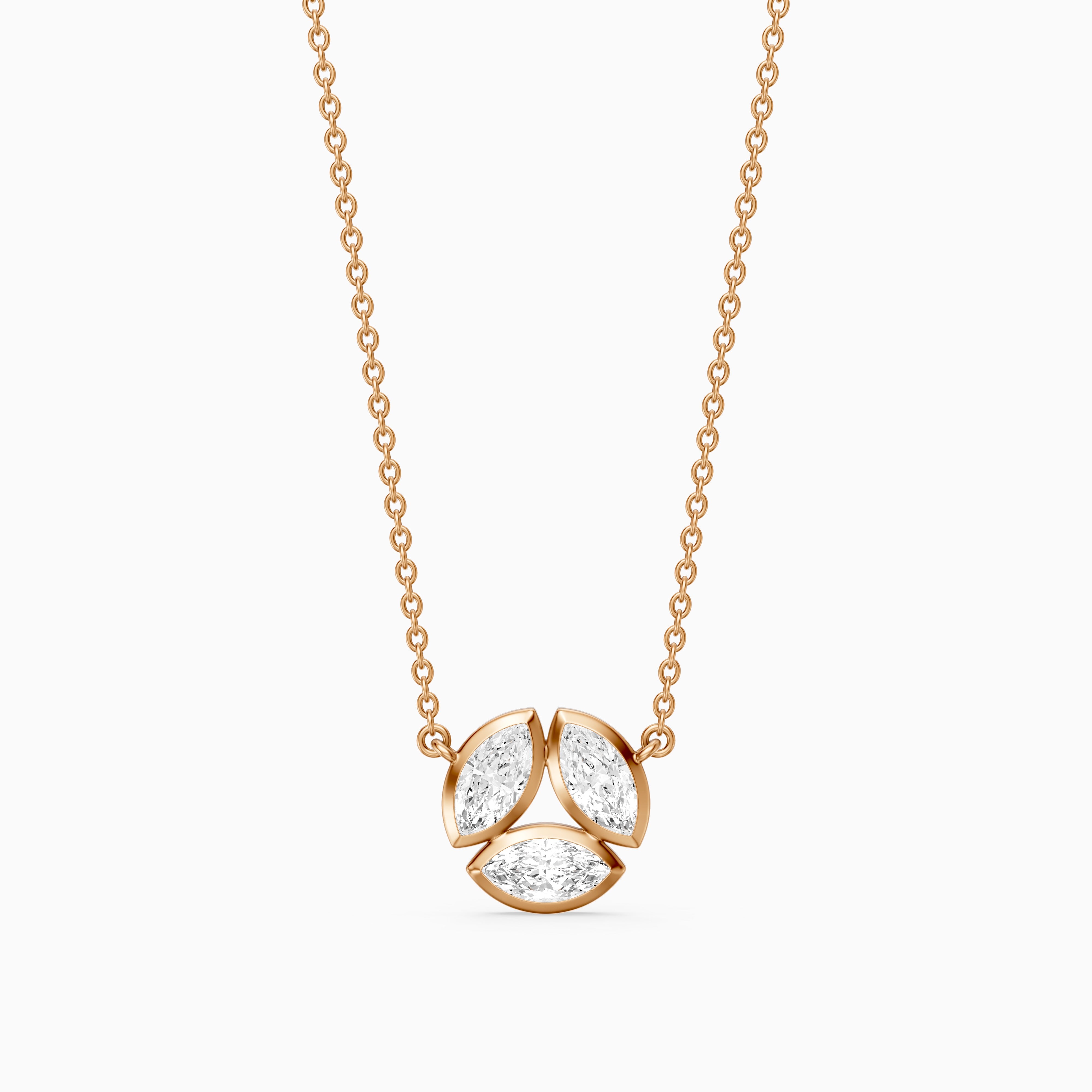 Georgia Bezel Set Marquise Lab Grown Diamond Cluster Necklace