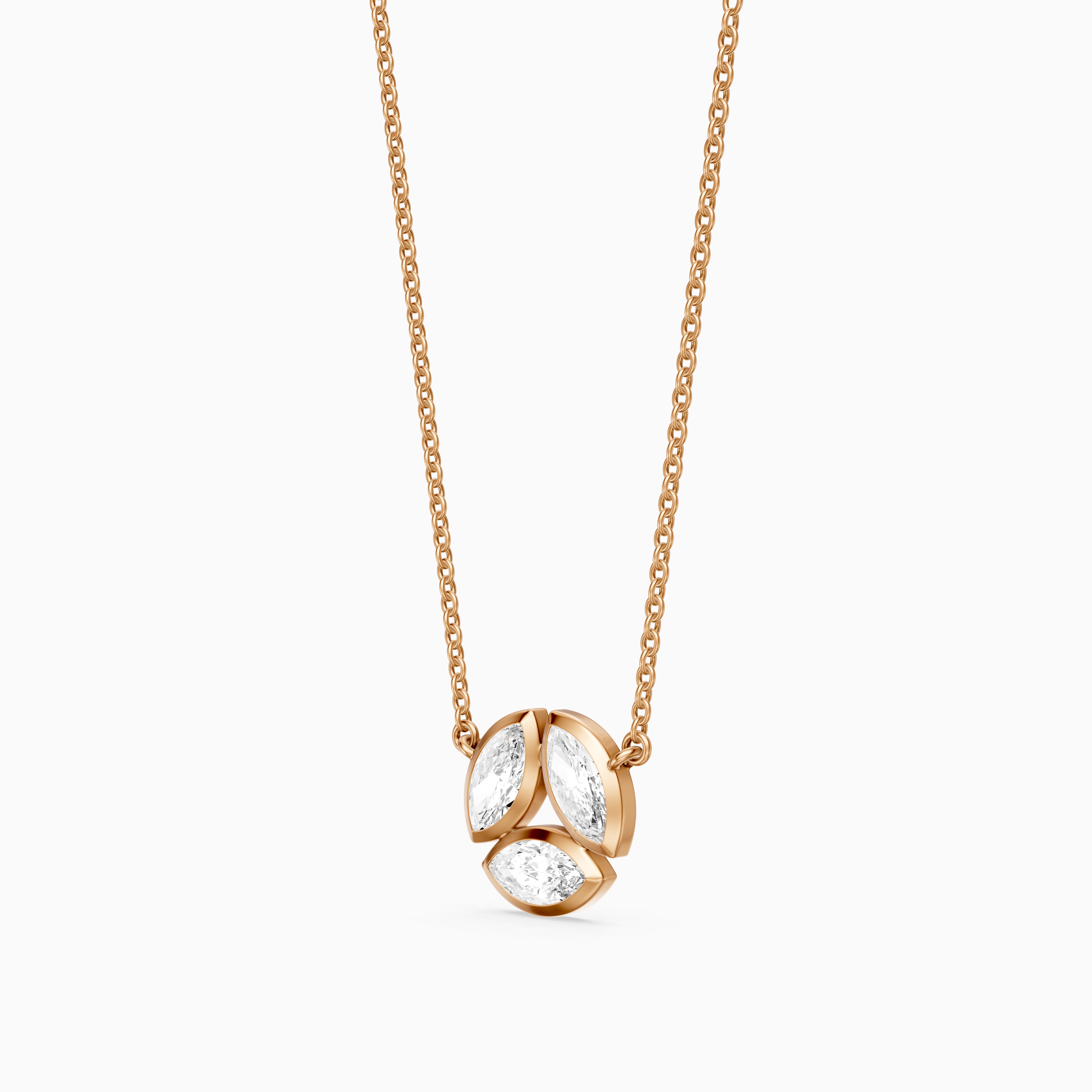 Georgia Bezel Set Marquise Lab Grown Diamond Cluster Necklace