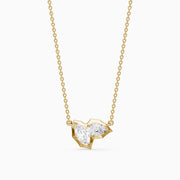 Ivana Marquise and Pear Lab Grown Diamond Toi et Moi Pendant