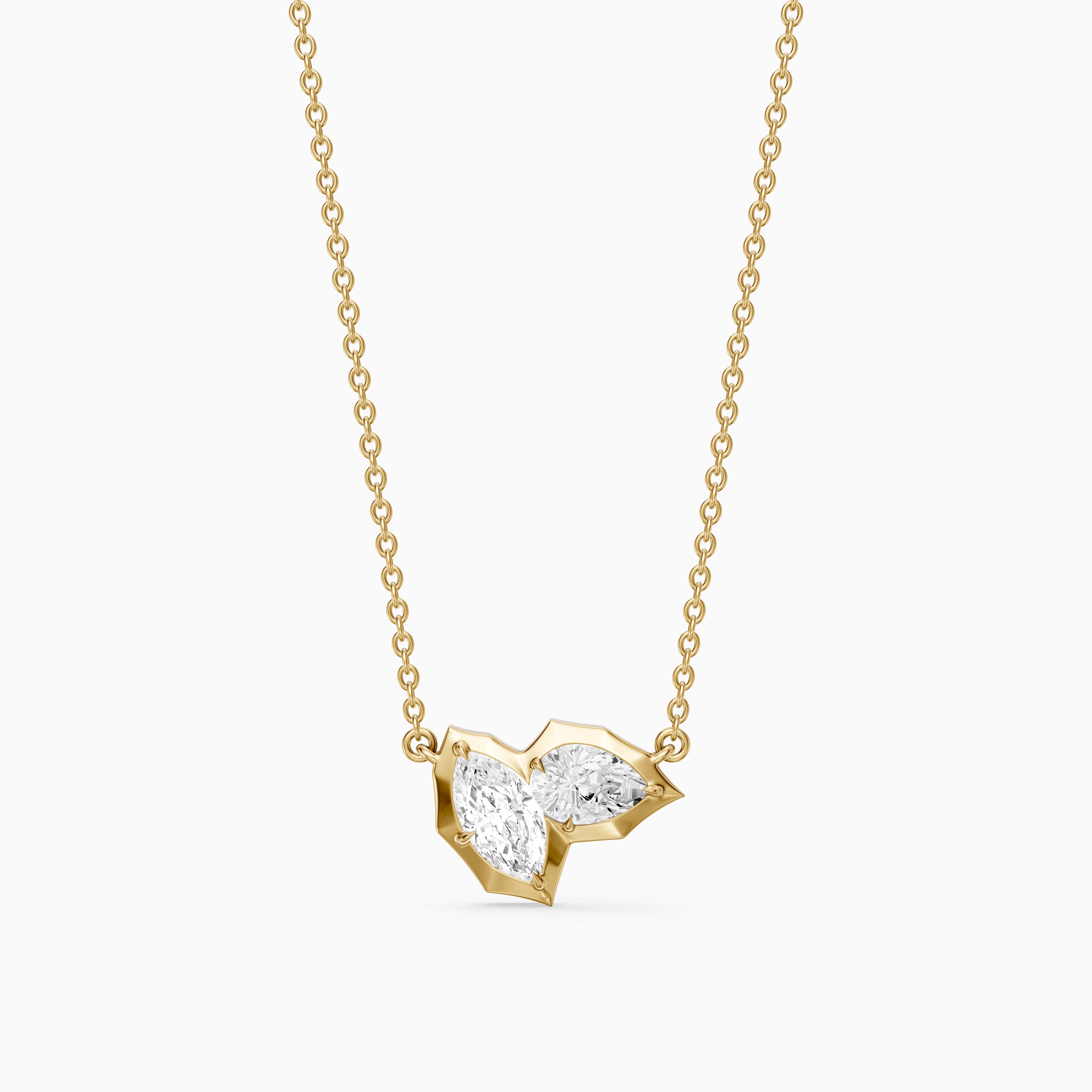 Ivana Marquise and Pear Lab Grown Diamond Toi et Moi Pendant