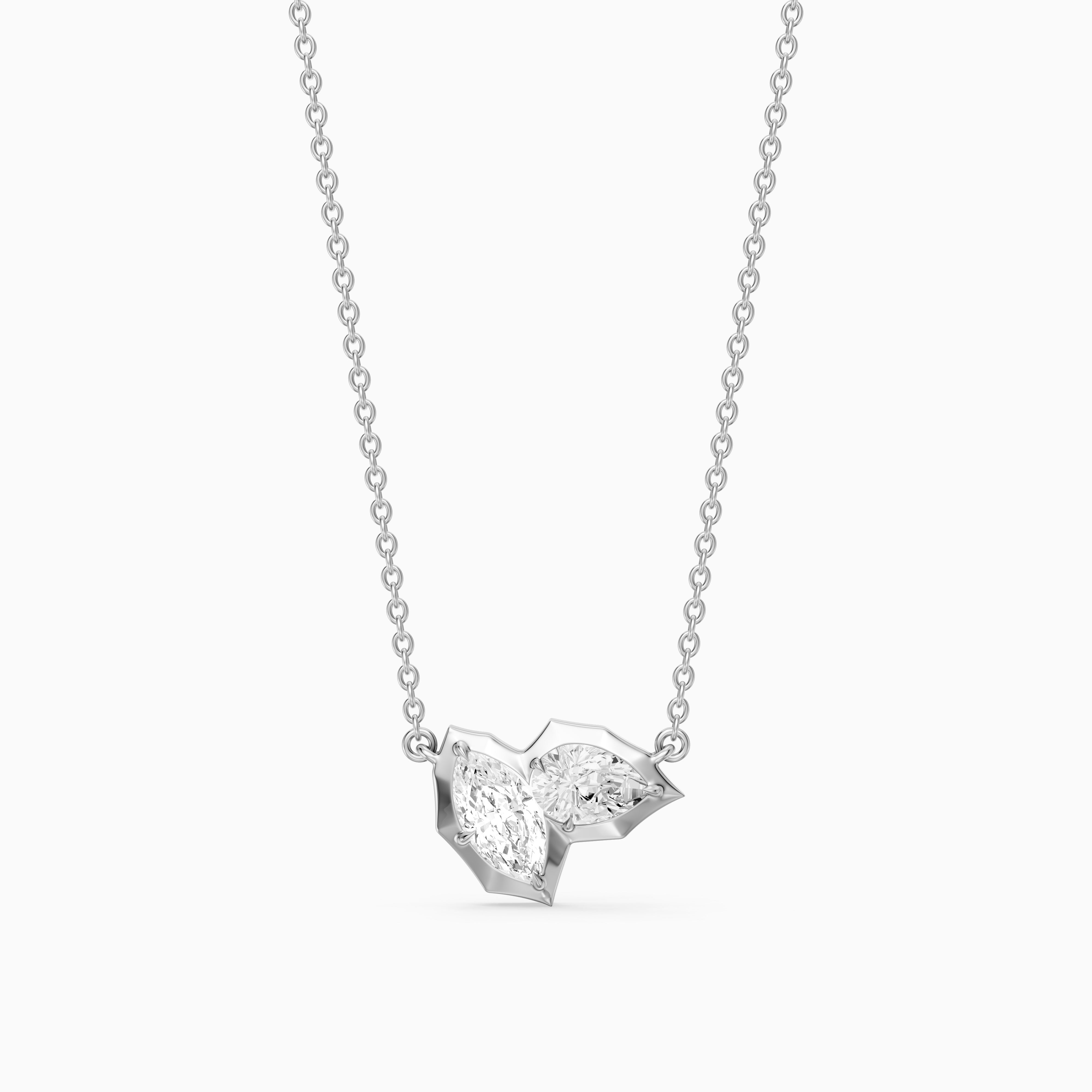 Ivana Marquise and Pear Lab Grown Diamond Toi et Moi Pendant