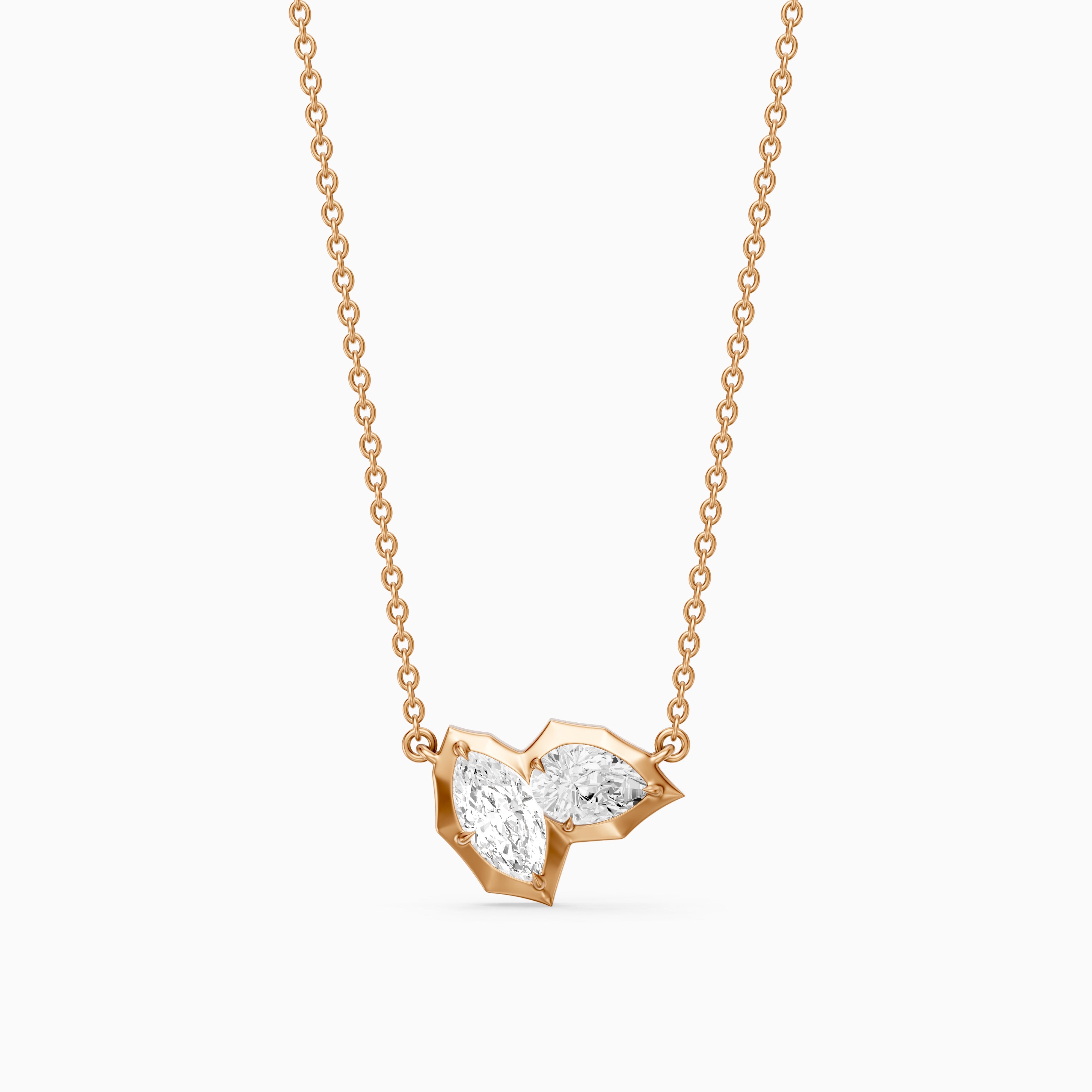 Ivana Marquise and Pear Lab Grown Diamond Toi et Moi Pendant