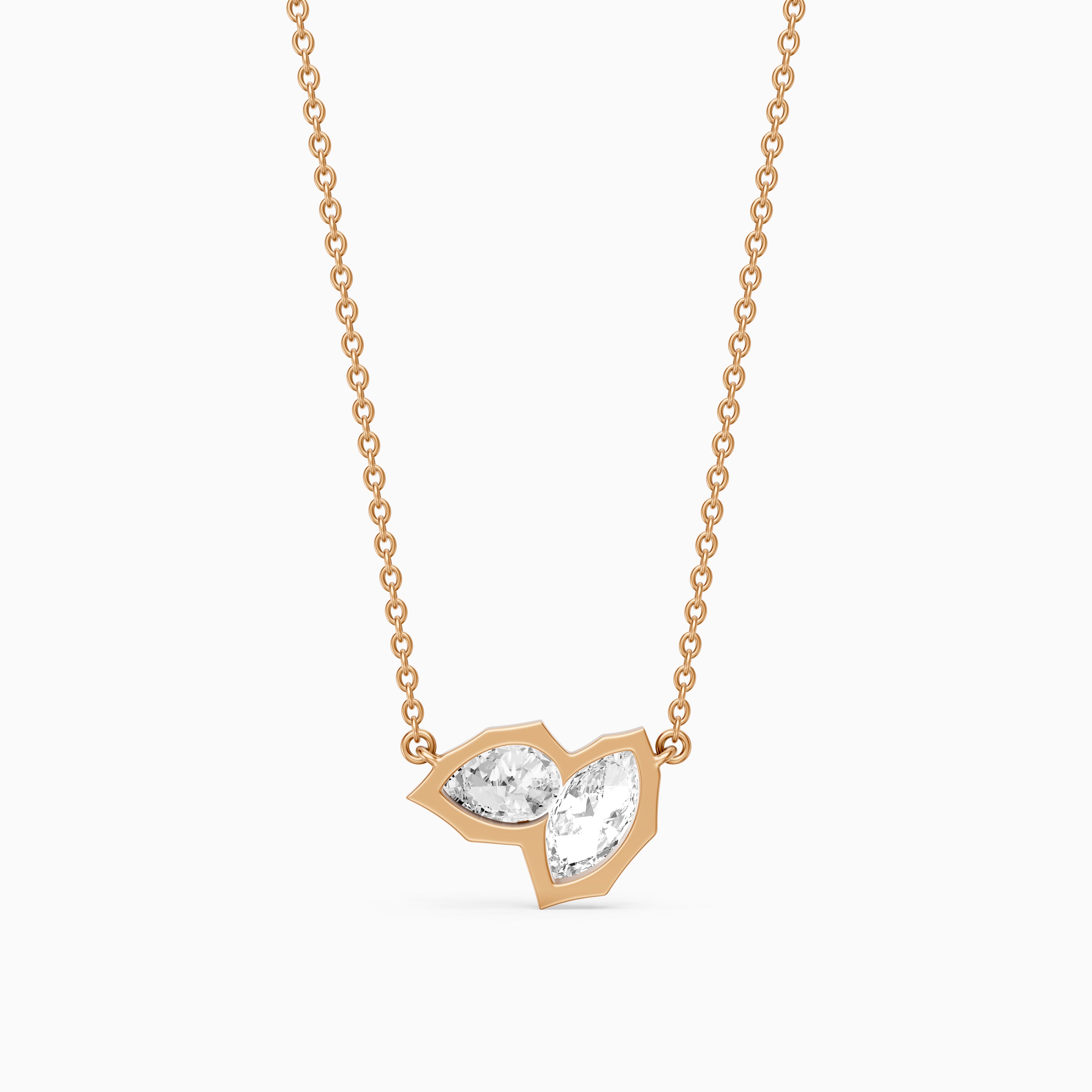 Ivana Marquise and Pear Lab Grown Diamond Toi et Moi Pendant