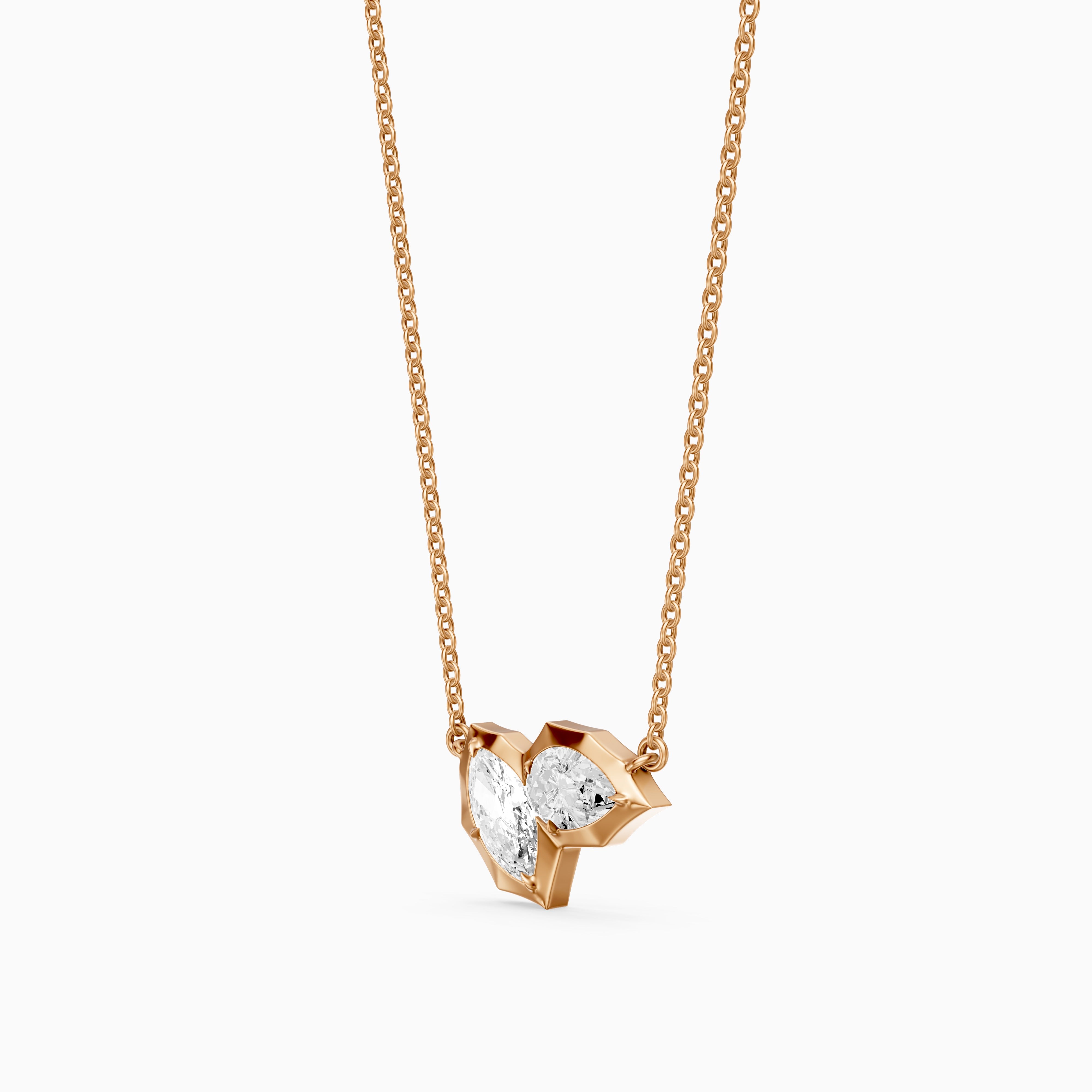 Ivana Marquise and Pear Lab Grown Diamond Toi et Moi Pendant