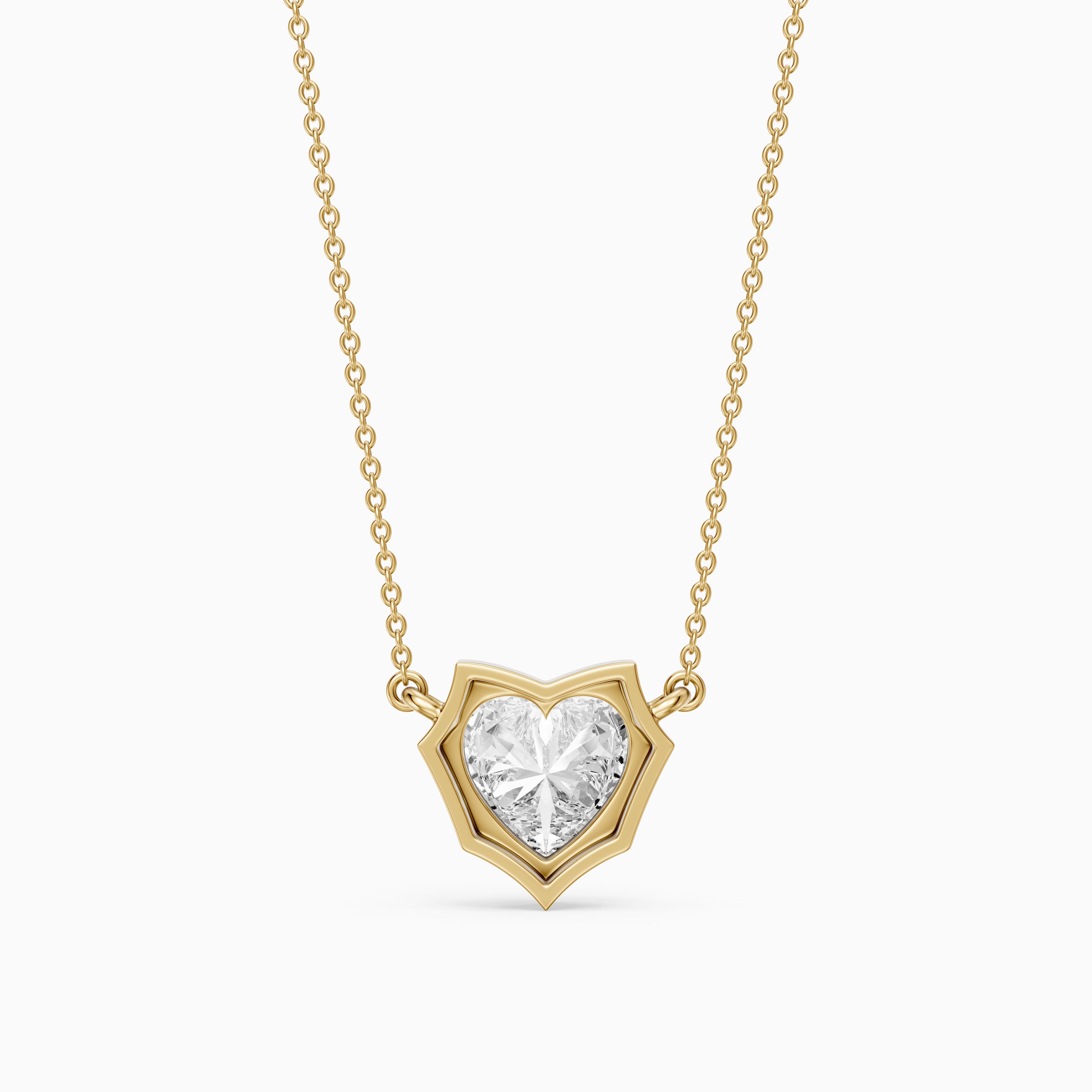 Jana Heart Shape Lab Grown Diamond Abstract Bezel Pendant