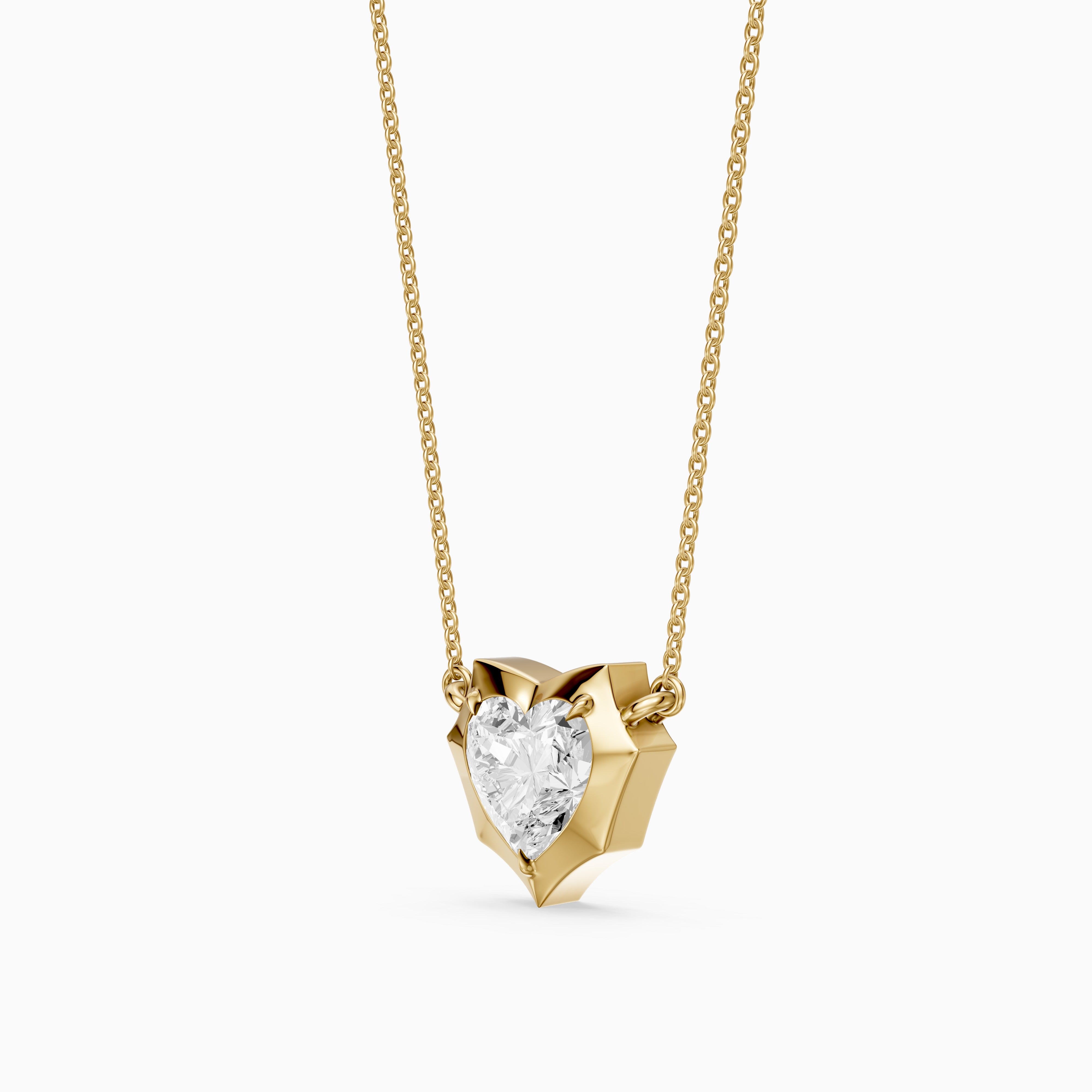 Jana Heart Shape Lab Grown Diamond Abstract Bezel Pendant