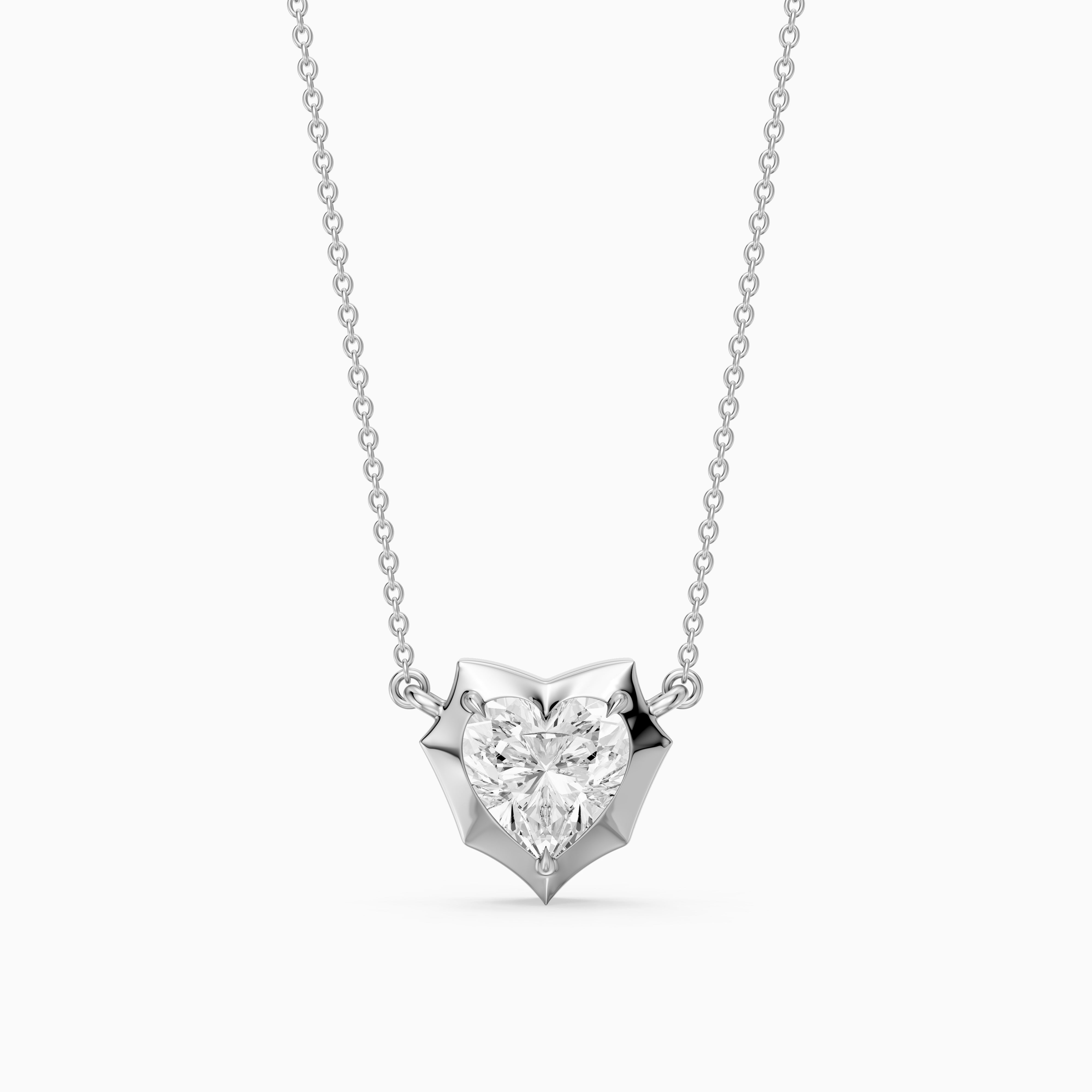 Jana Heart Shape Lab Grown Diamond Abstract Bezel Pendant