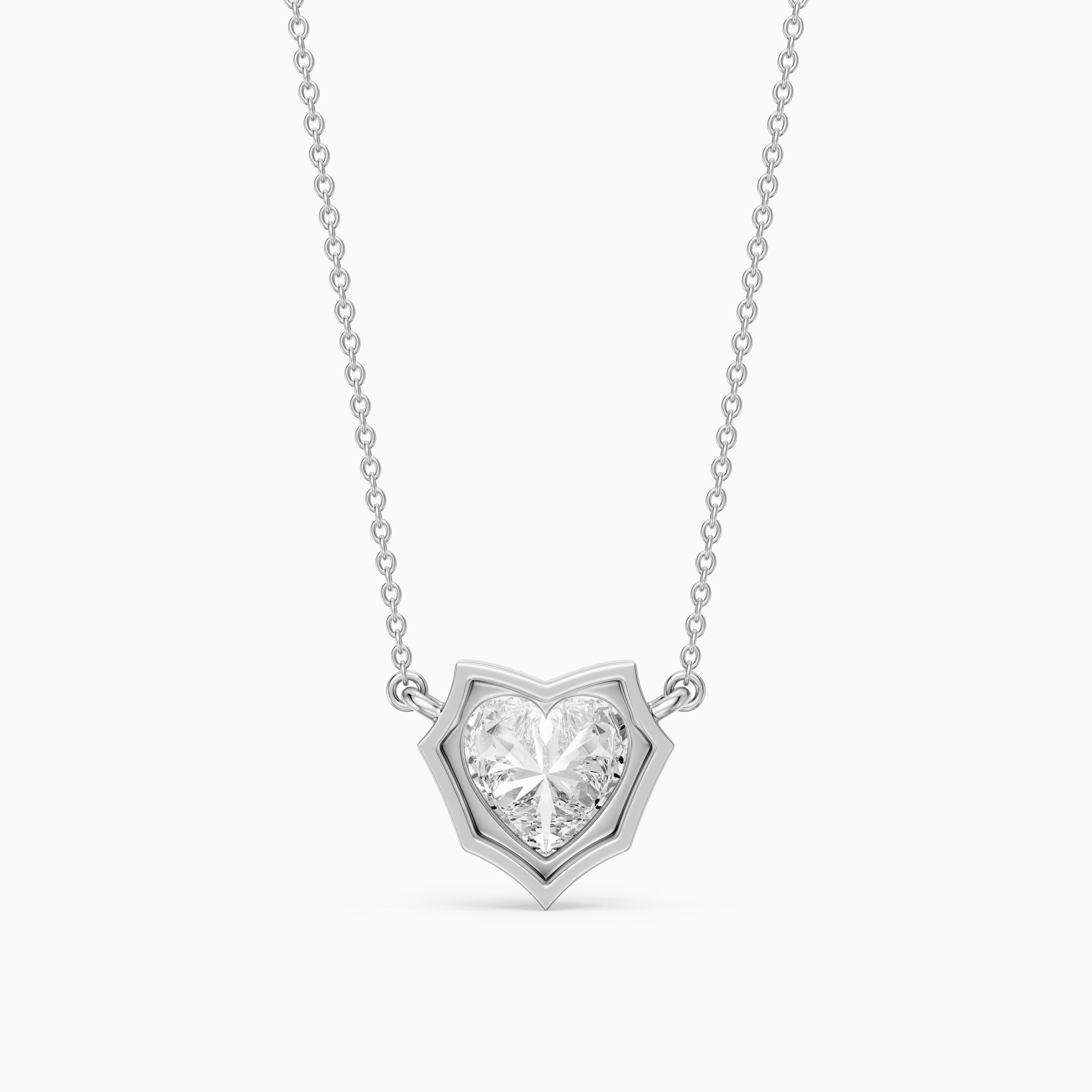 Jana Heart Shape Lab Grown Diamond Abstract Bezel Pendant