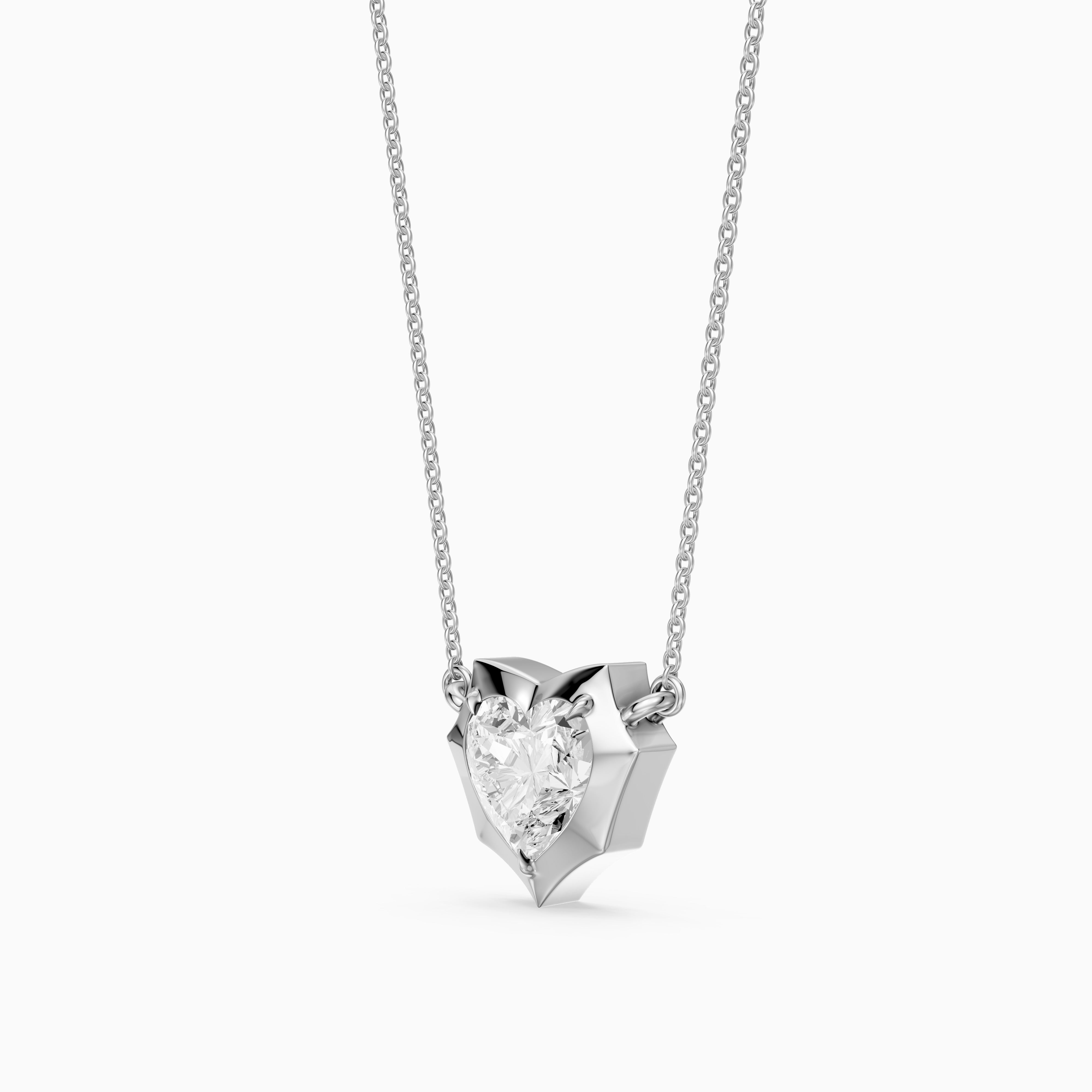 Jana Heart Shape Lab Grown Diamond Abstract Bezel Pendant