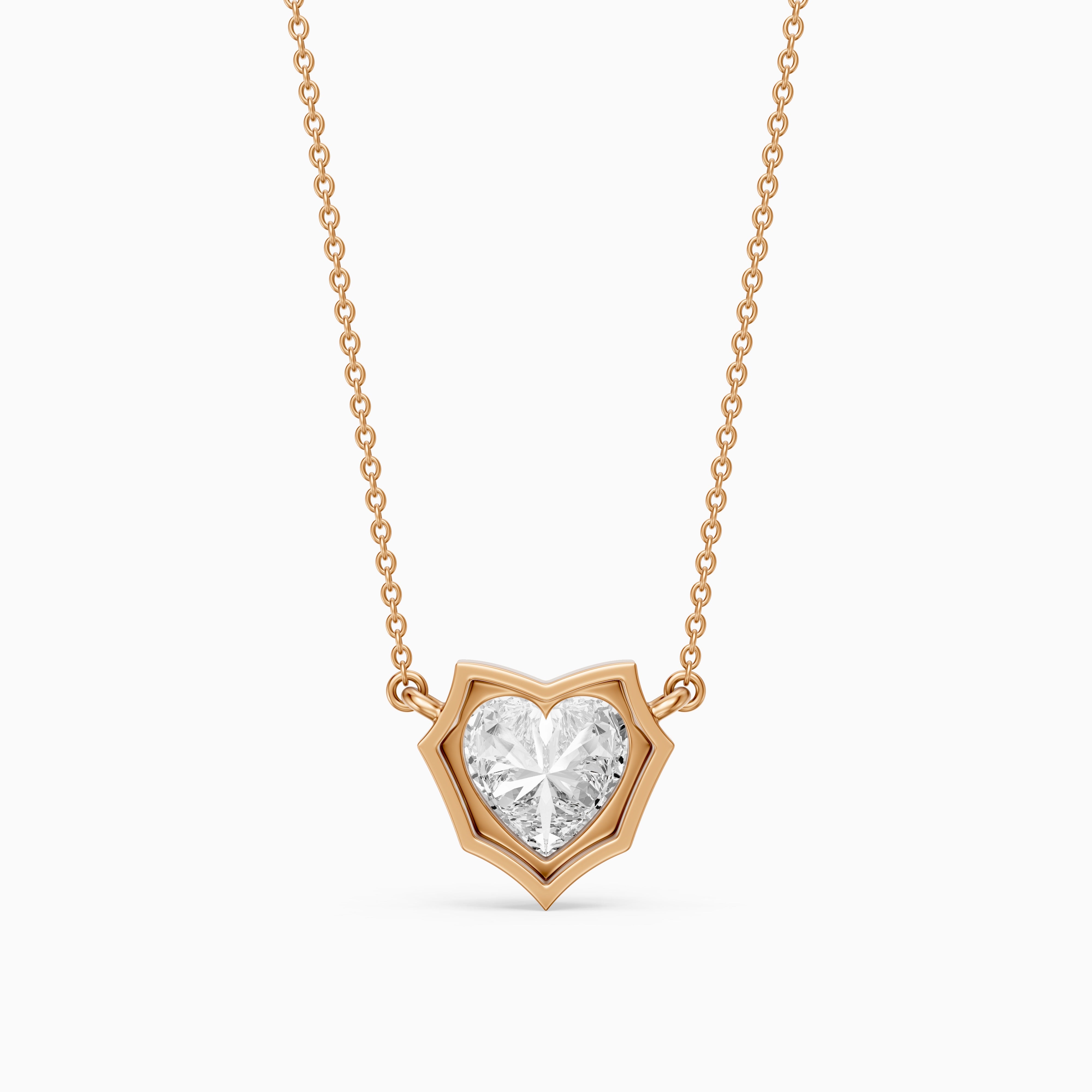 Jana Heart Shape Lab Grown Diamond Abstract Bezel Pendant