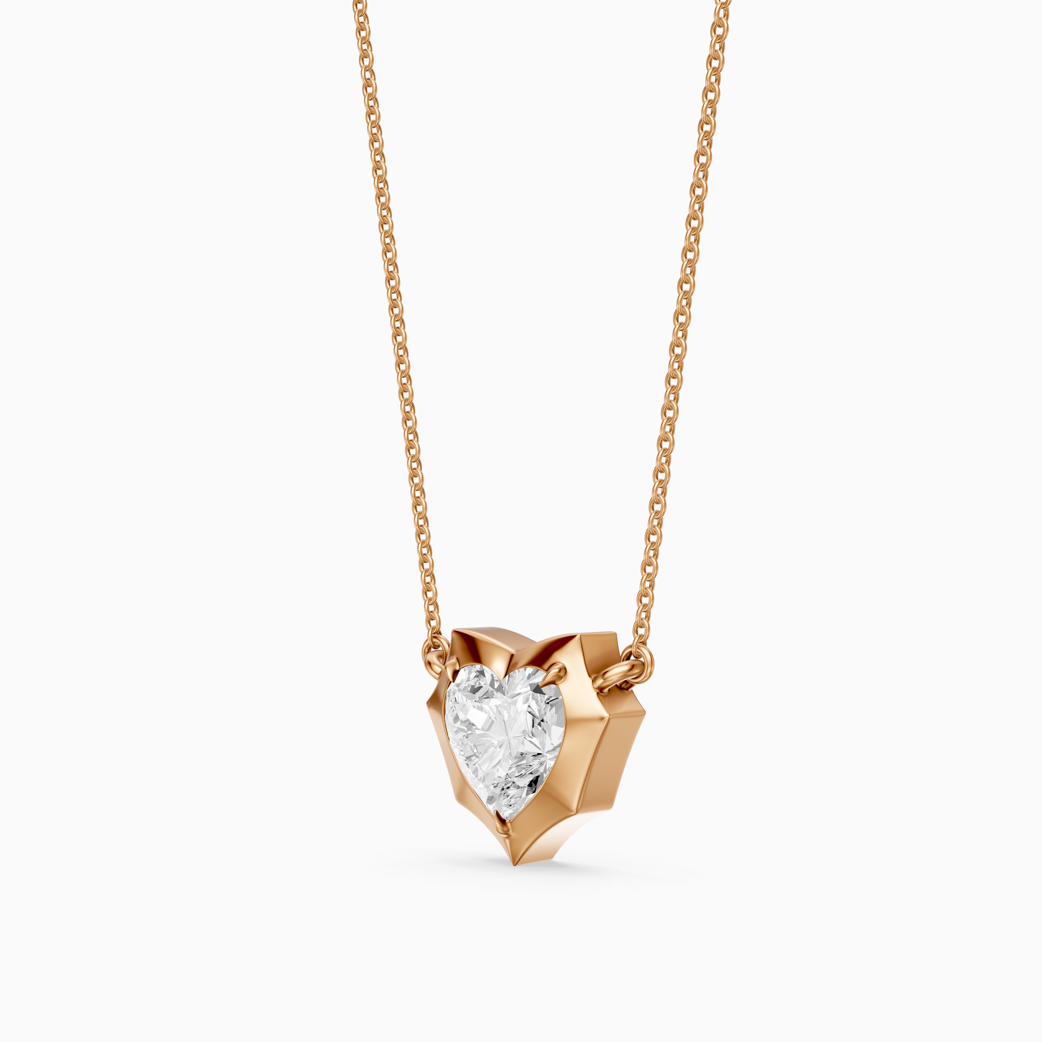 Jana Heart Shape Lab Grown Diamond Abstract Bezel Pendant