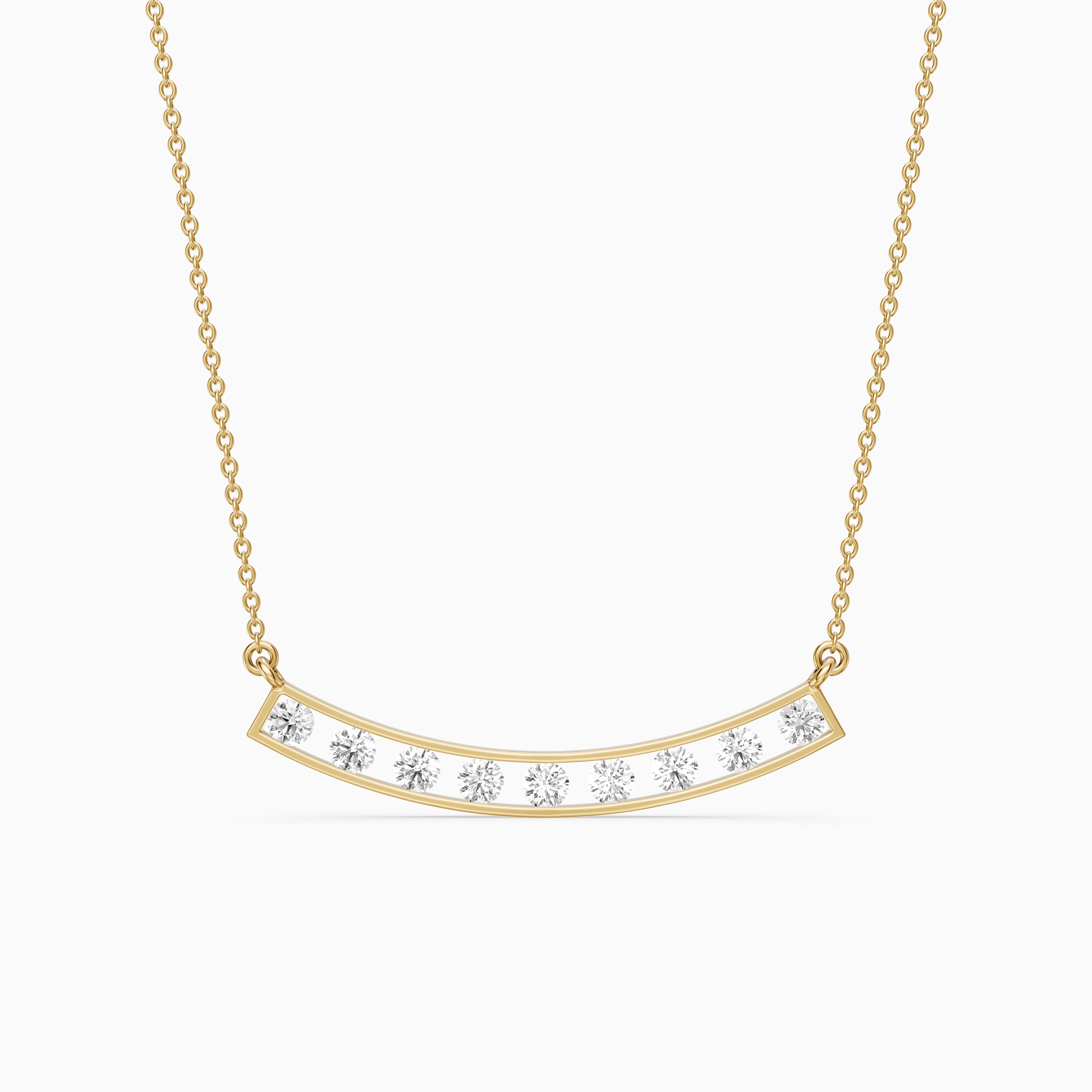 Lara Curved Bar Lab Grown Diamond Necklace