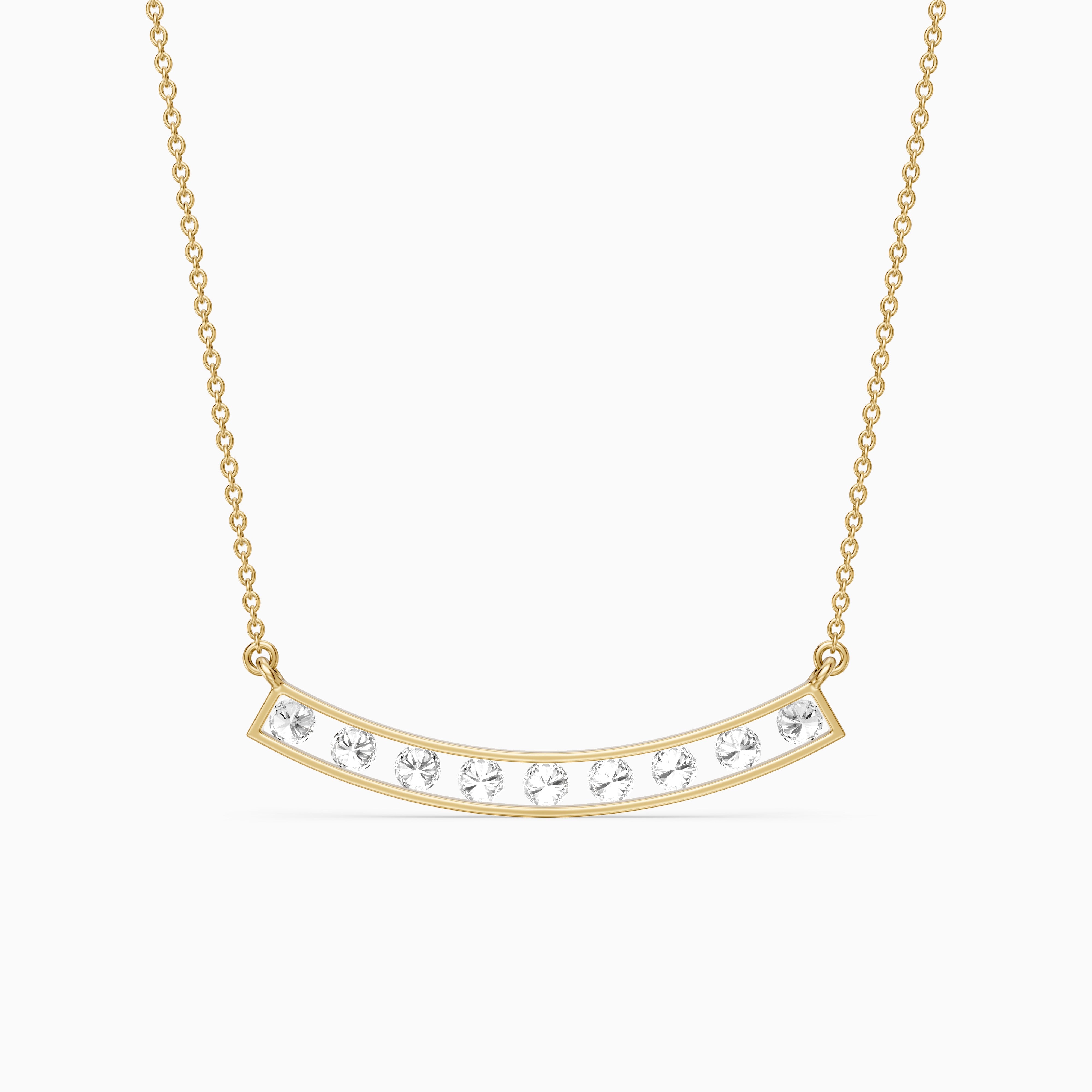 Lara Curved Bar Lab Grown Diamond Necklace