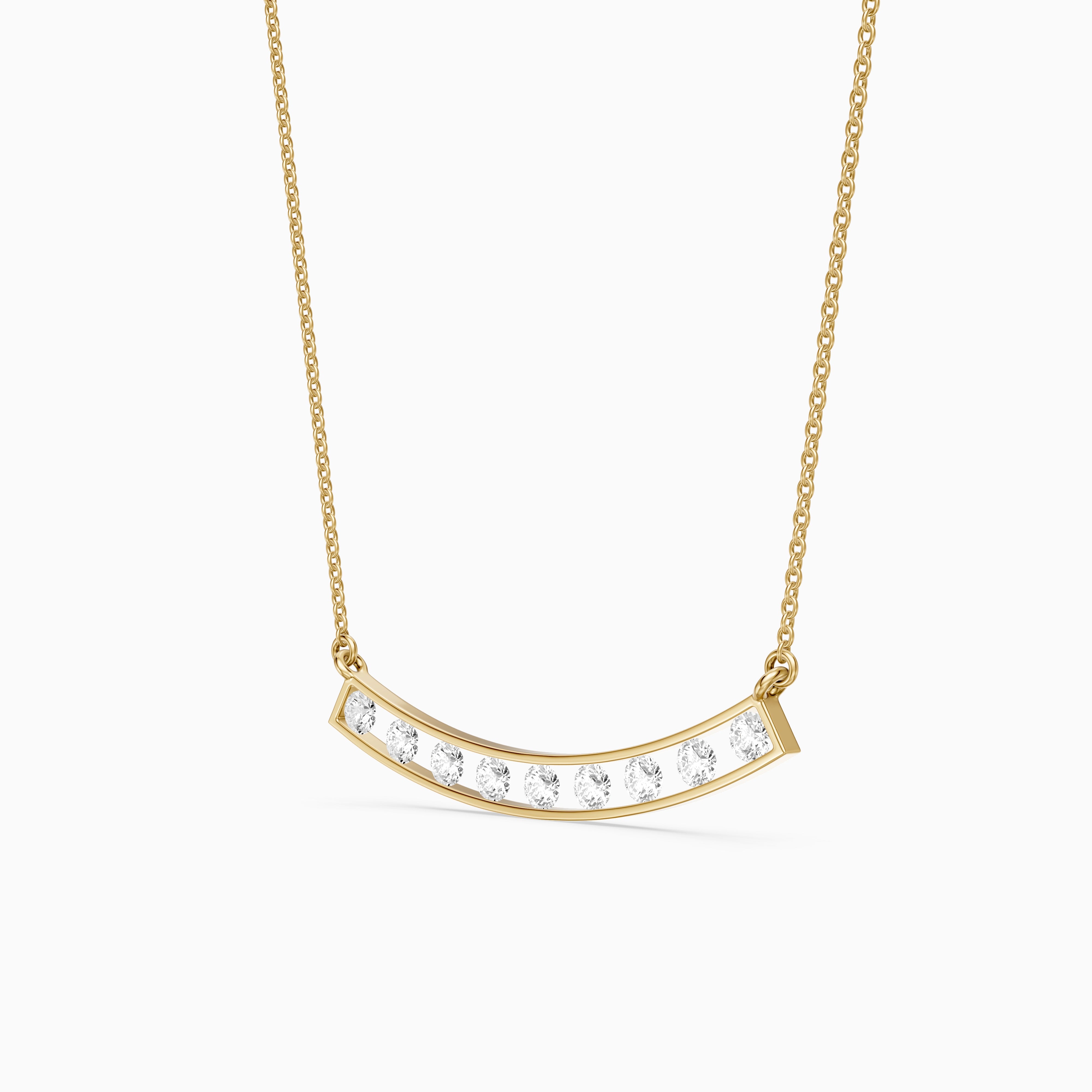 Lara Curved Bar Lab Grown Diamond Necklace