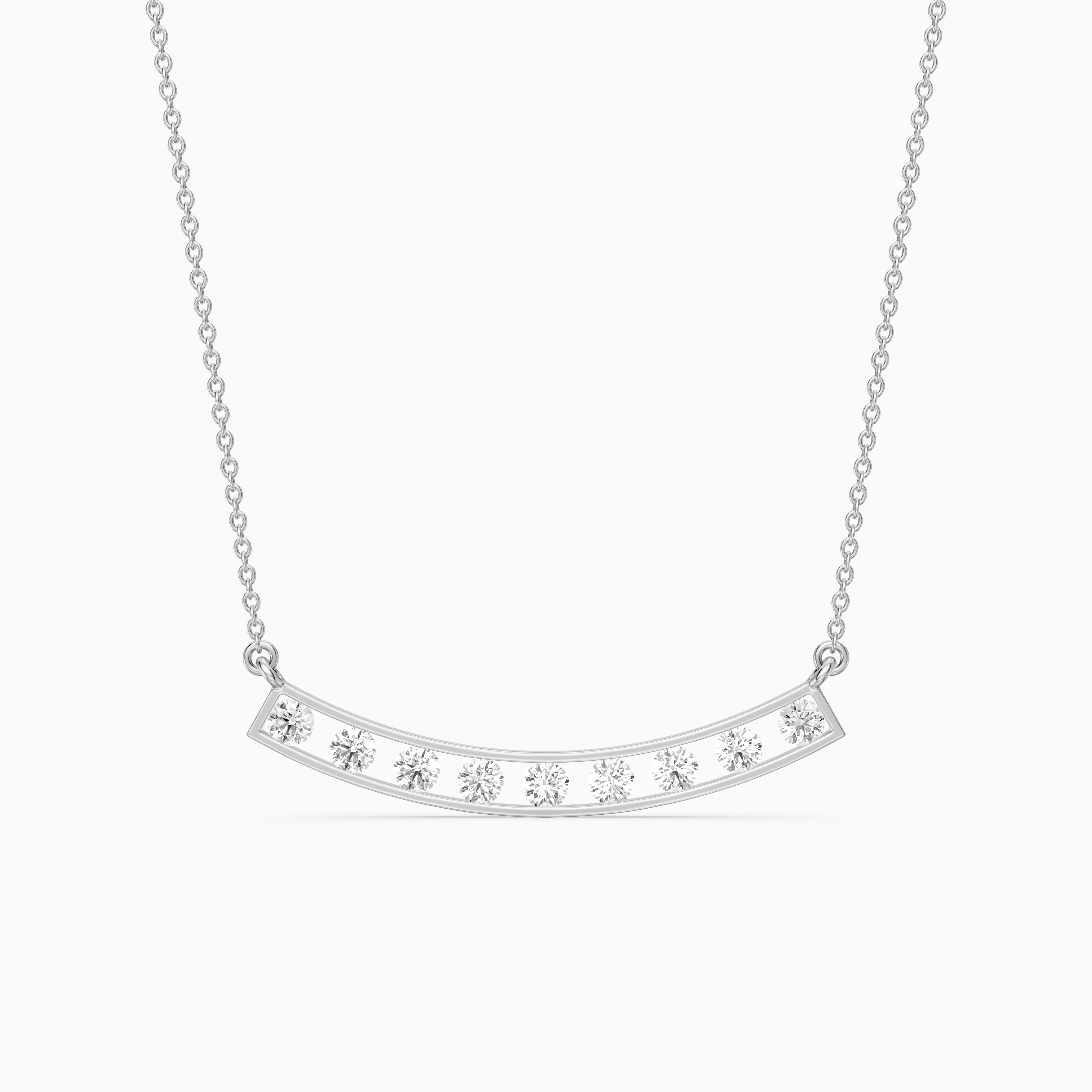 Lara Curved Bar Lab Grown Diamond Necklace