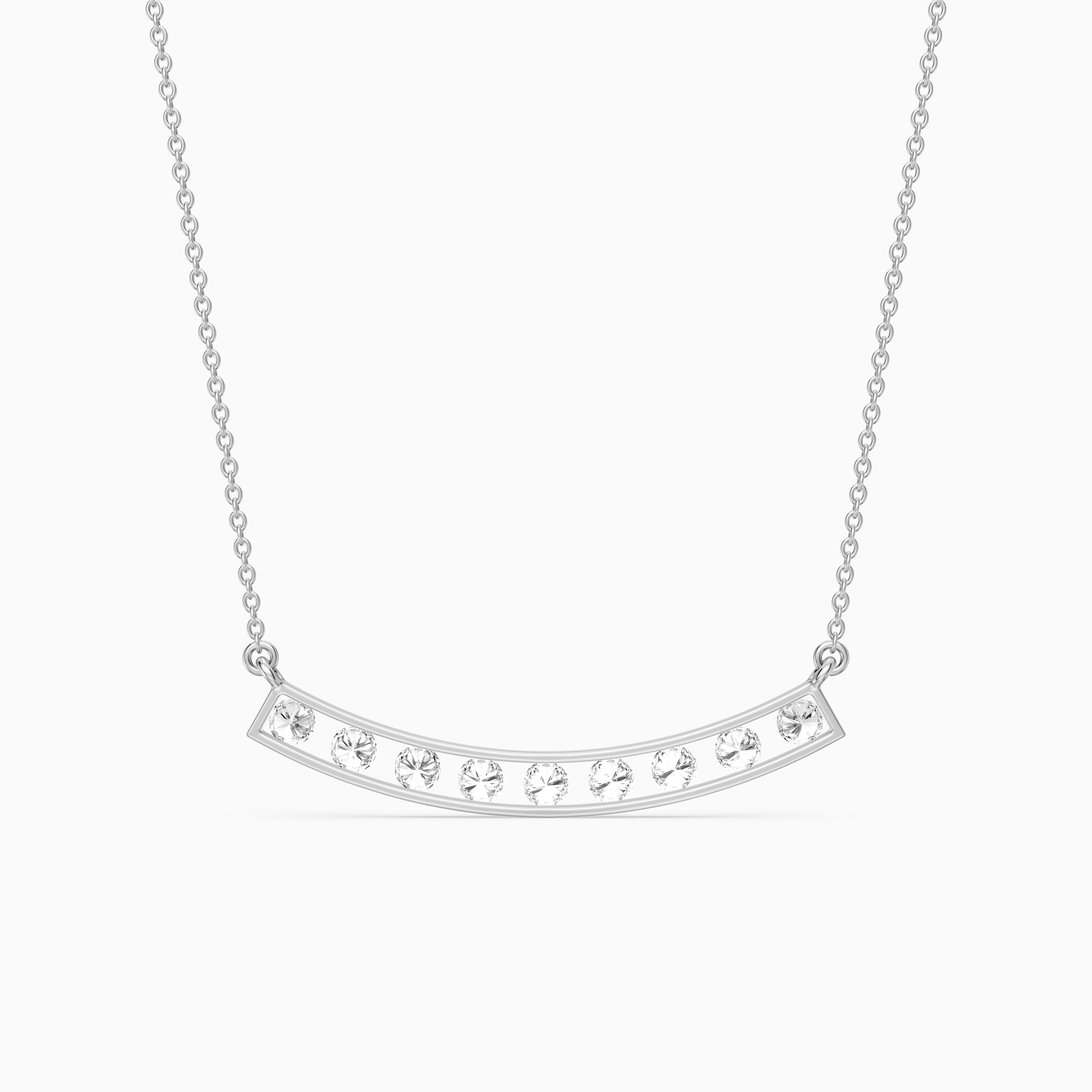 Lara Curved Bar Lab Grown Diamond Necklace