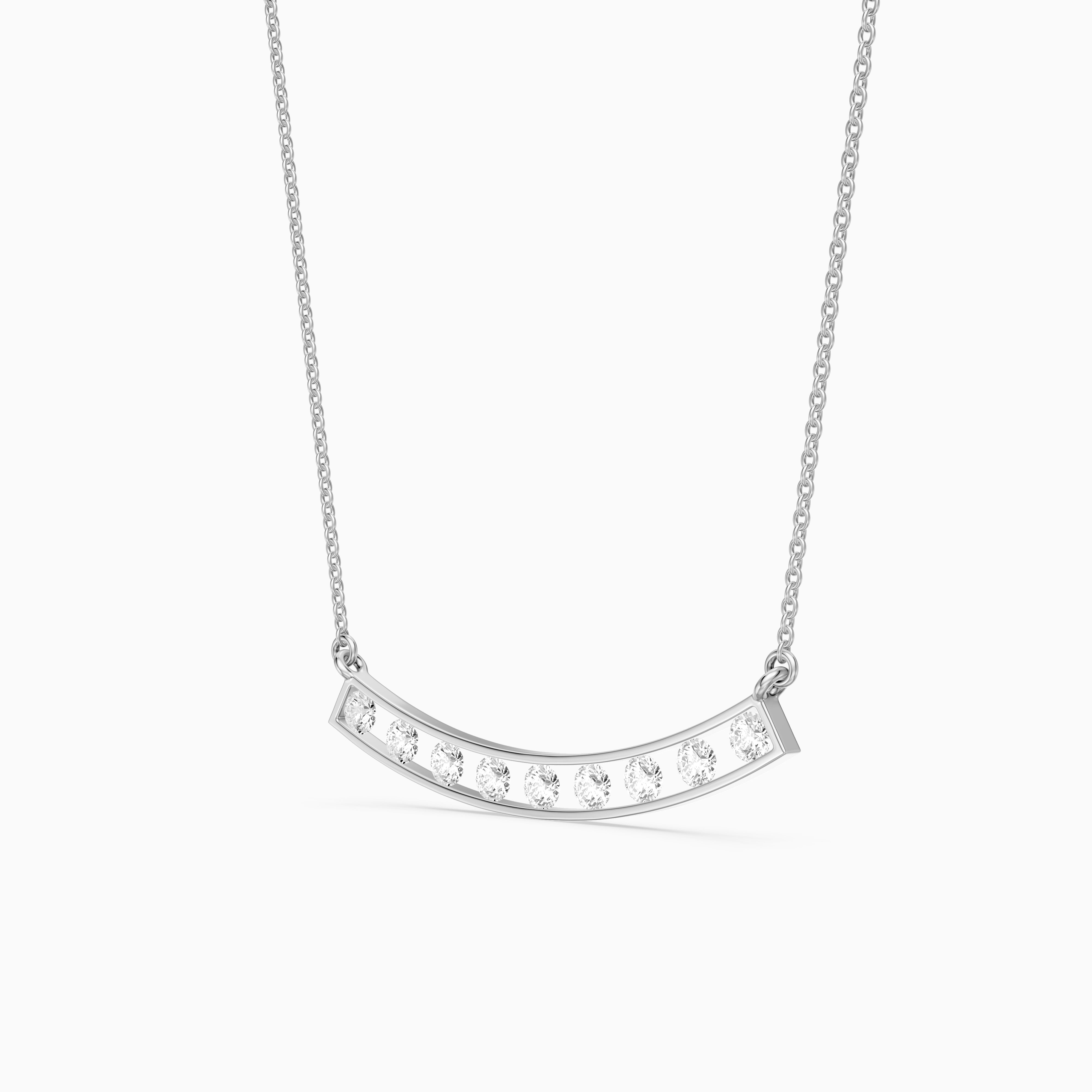 Lara Curved Bar Lab Grown Diamond Necklace