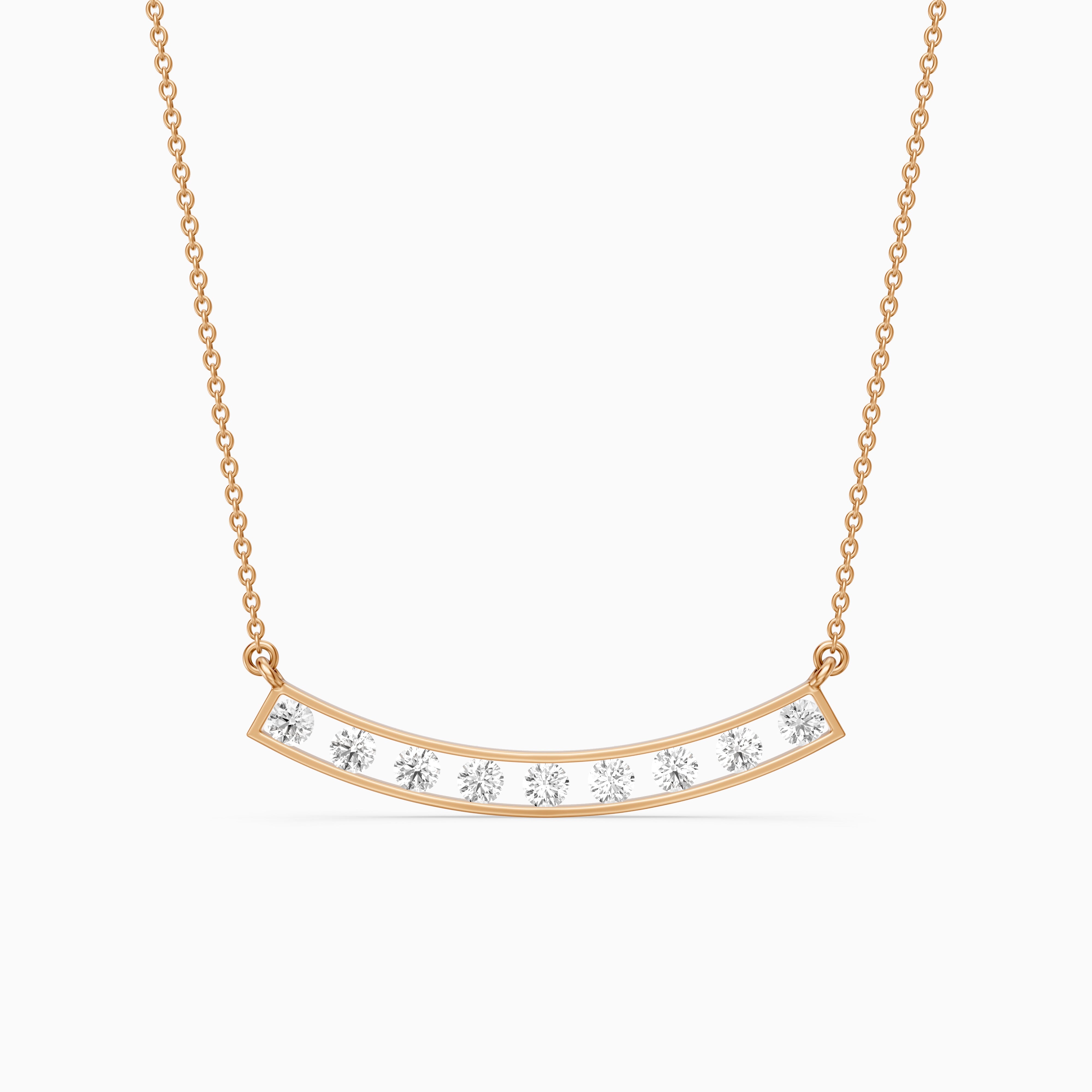 Lara Curved Bar Lab Grown Diamond Necklace