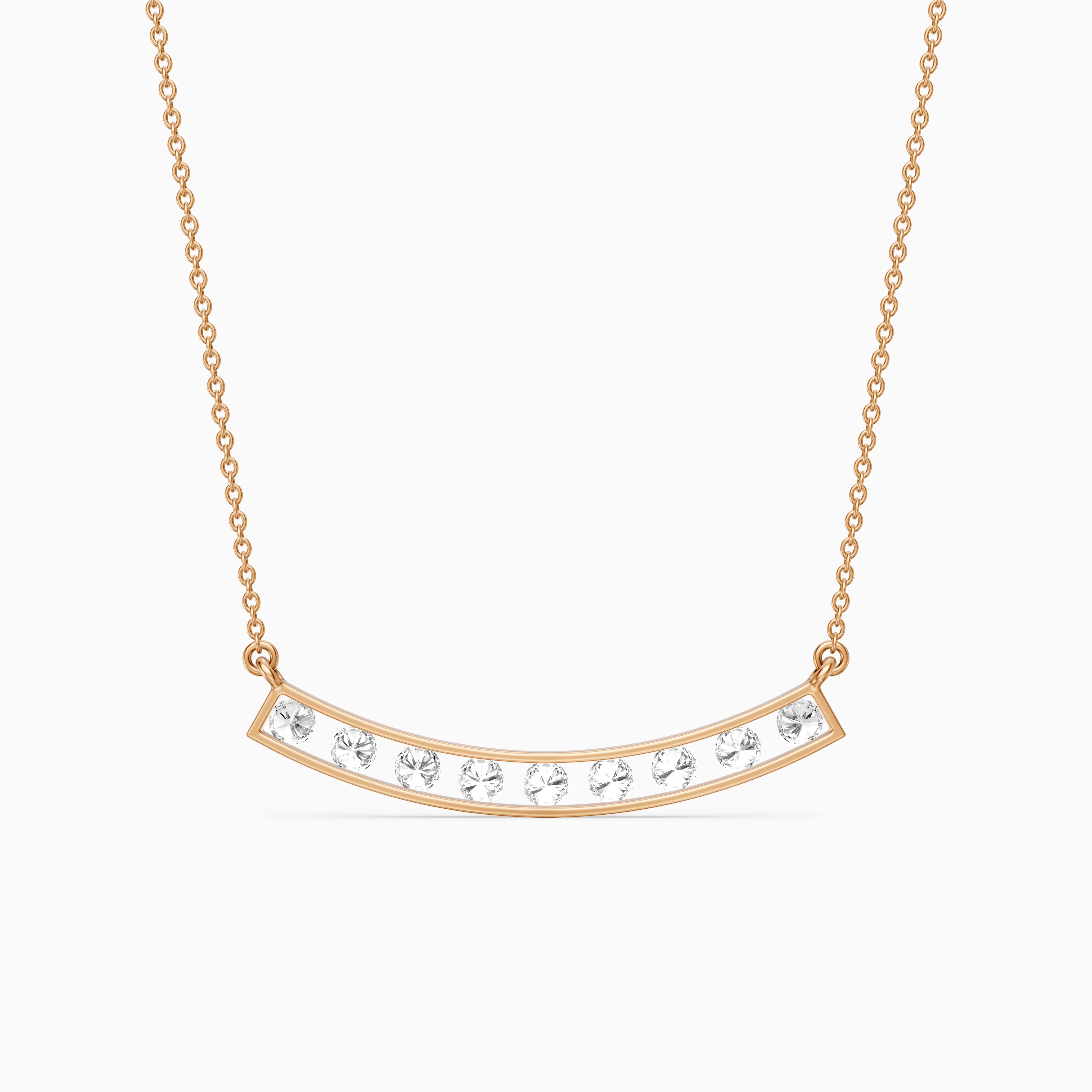 Lara Curved Bar Lab Grown Diamond Necklace