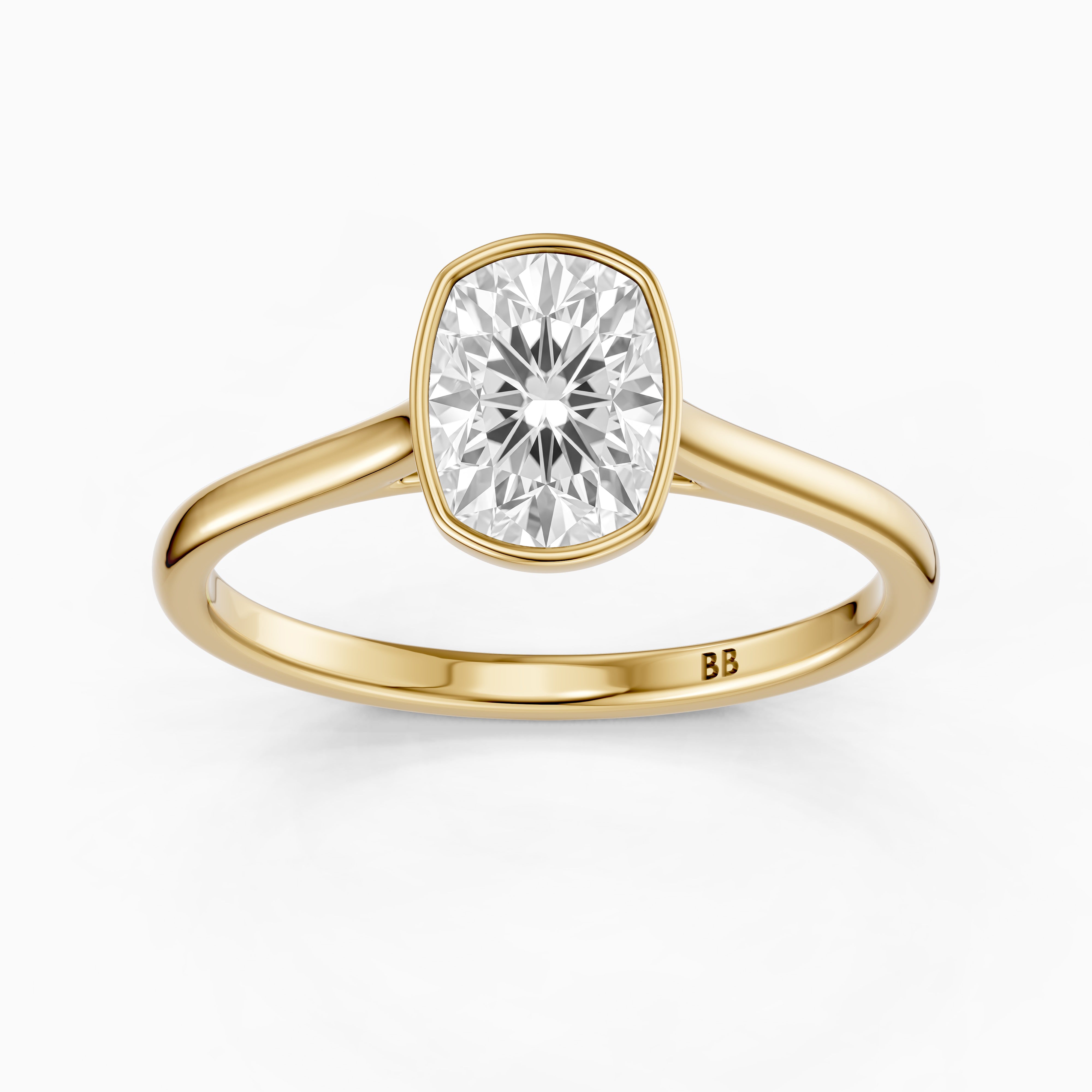 Marlyn Elongated Cushion Cut Bezel Set Lab Grown Diamond Ring