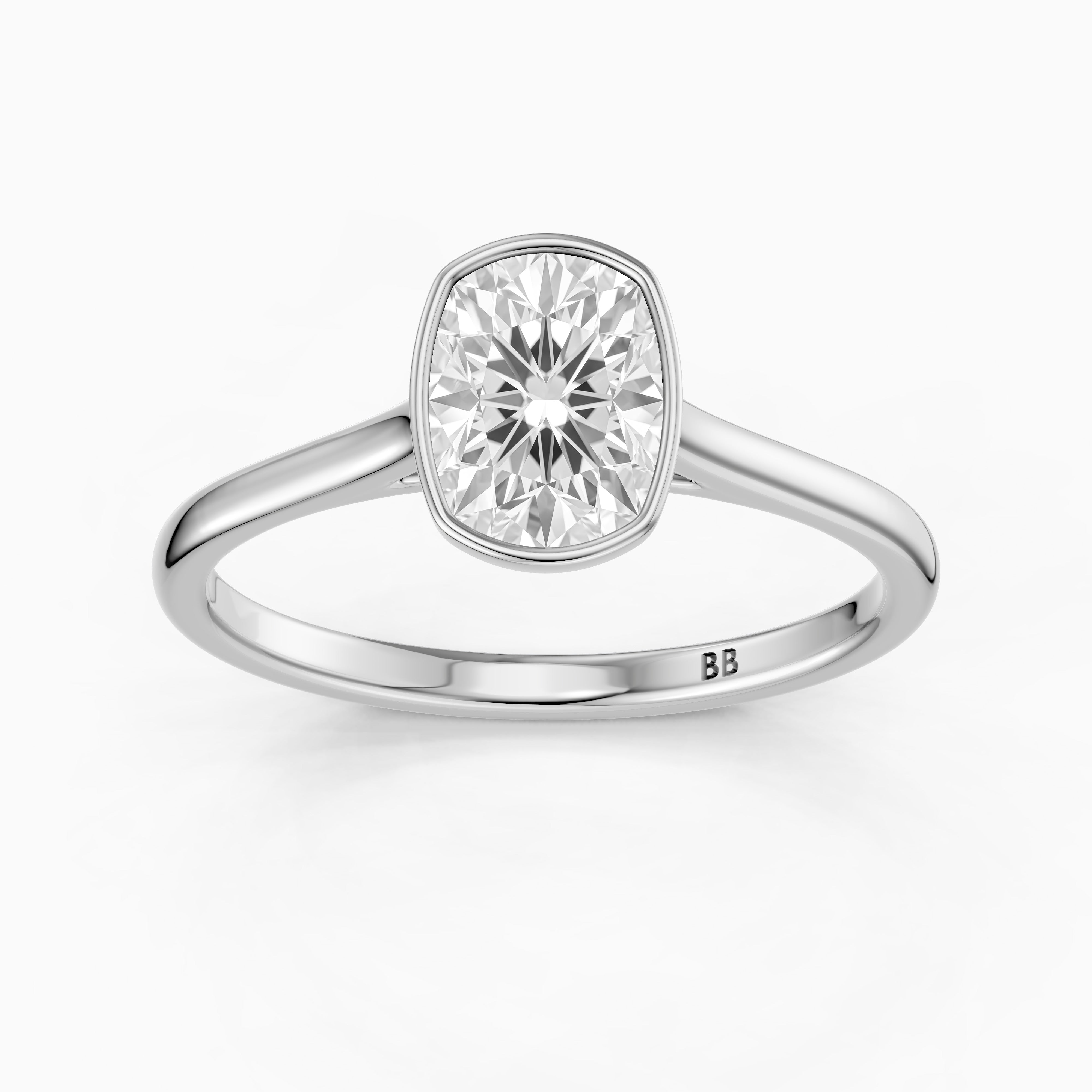 Marlyn Elongated Cushion Cut Bezel Set Lab Grown Diamond Ring