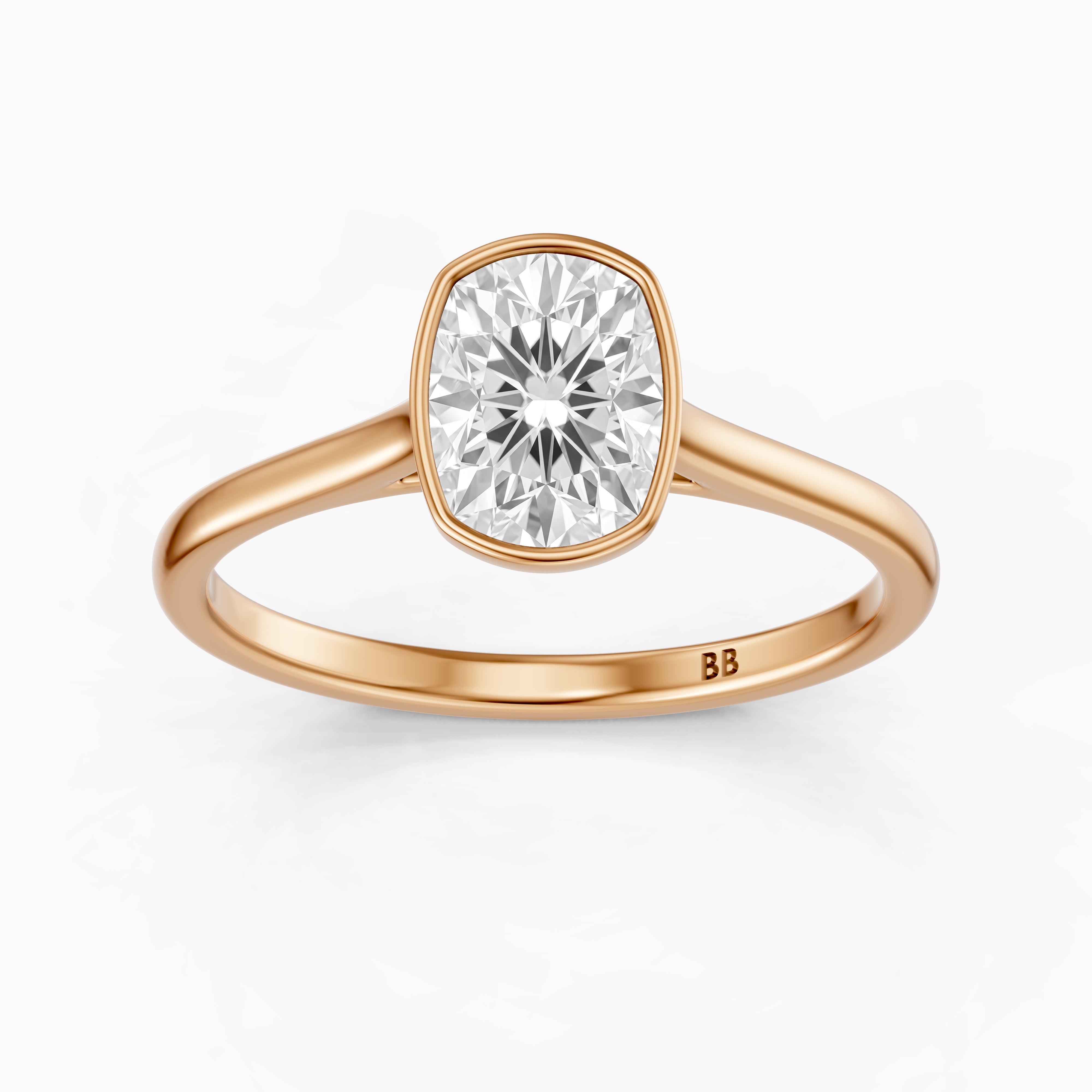 Marlyn Elongated Cushion Cut Bezel Set Lab Grown Diamond Ring