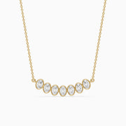 Larissa Oval Lab Grown Diamond Bezel Bar Necklace