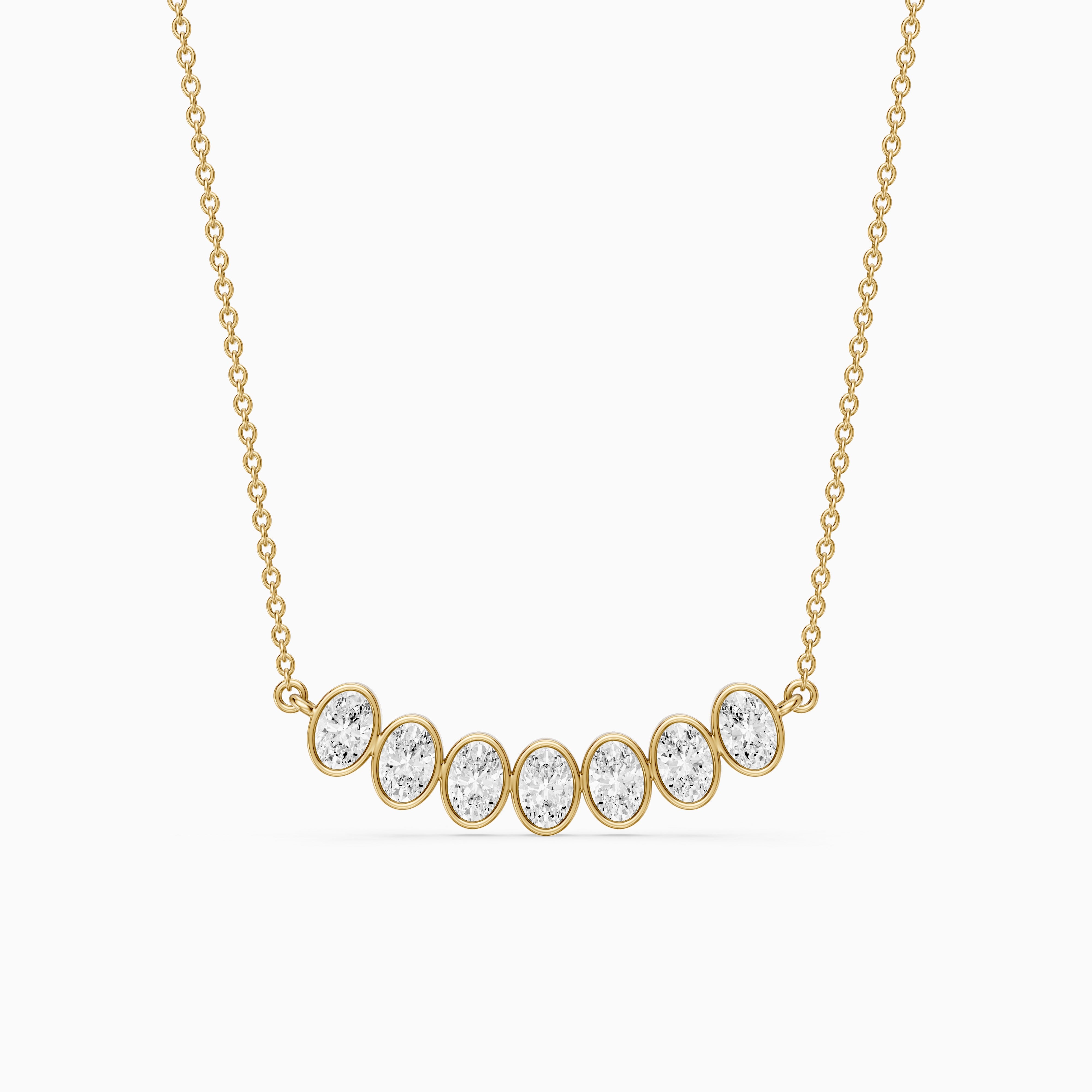 Larissa Oval Lab Grown Diamond Bezel Bar Necklace