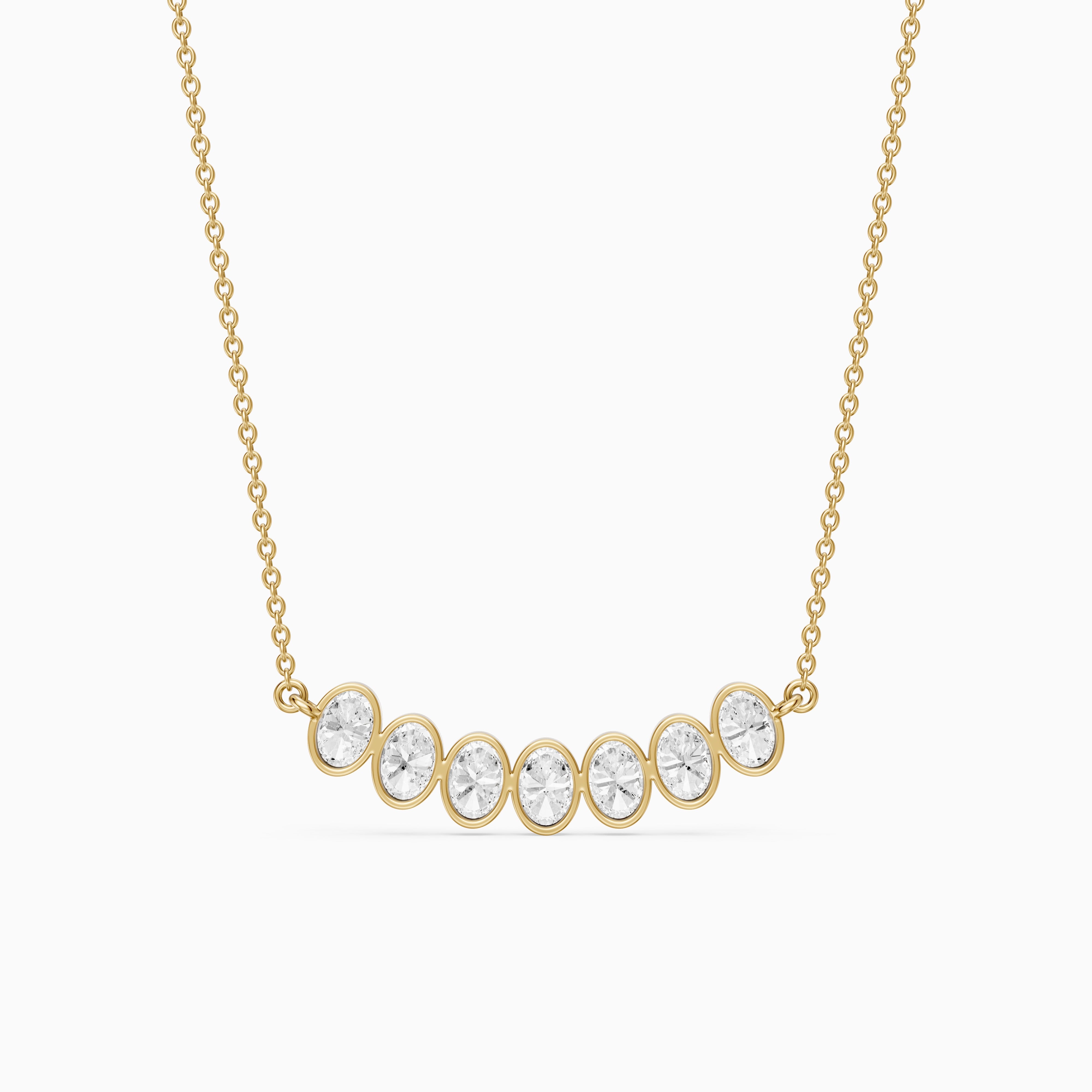 Larissa Oval Lab Grown Diamond Bezel Bar Necklace