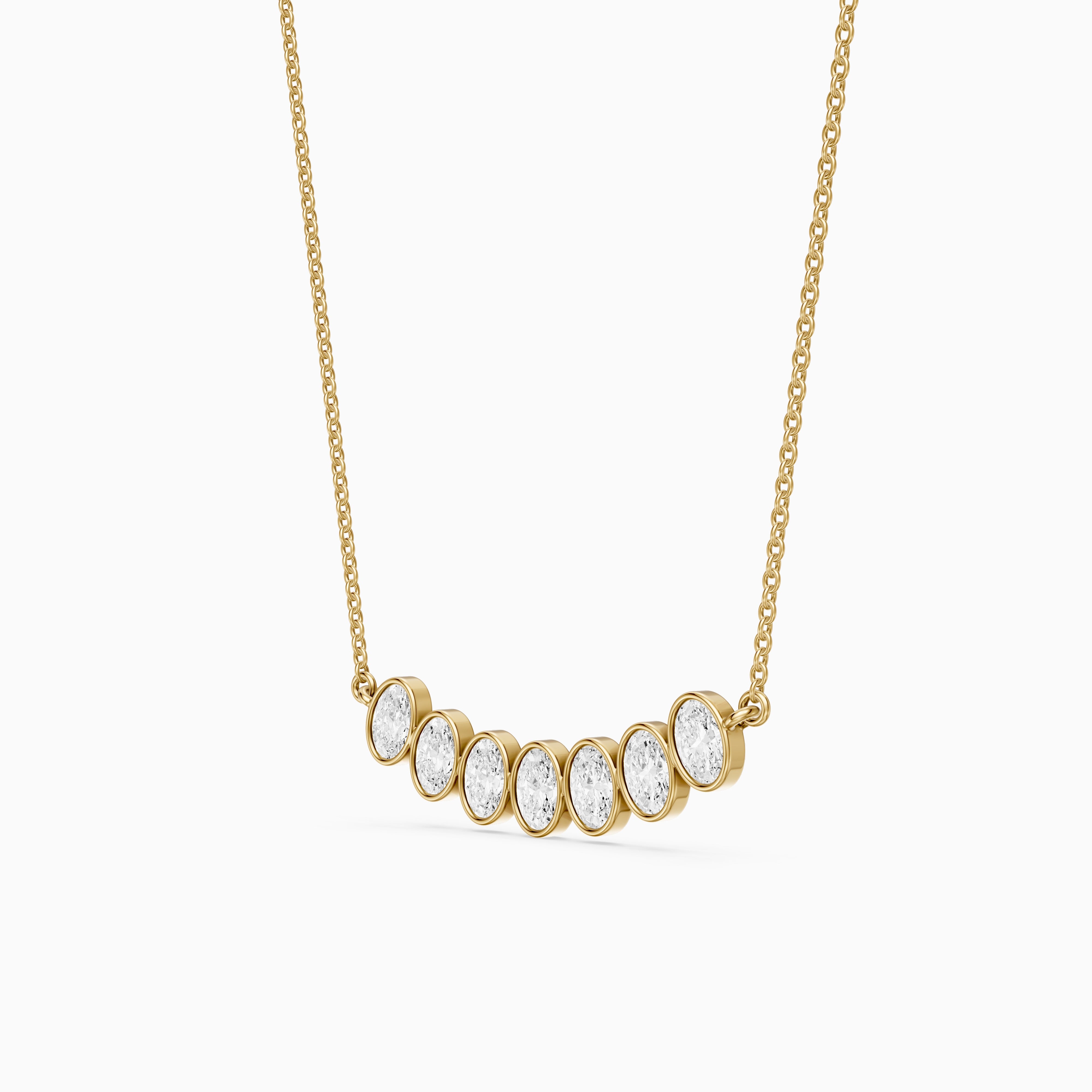 Larissa Oval Lab Grown Diamond Bezel Bar Necklace